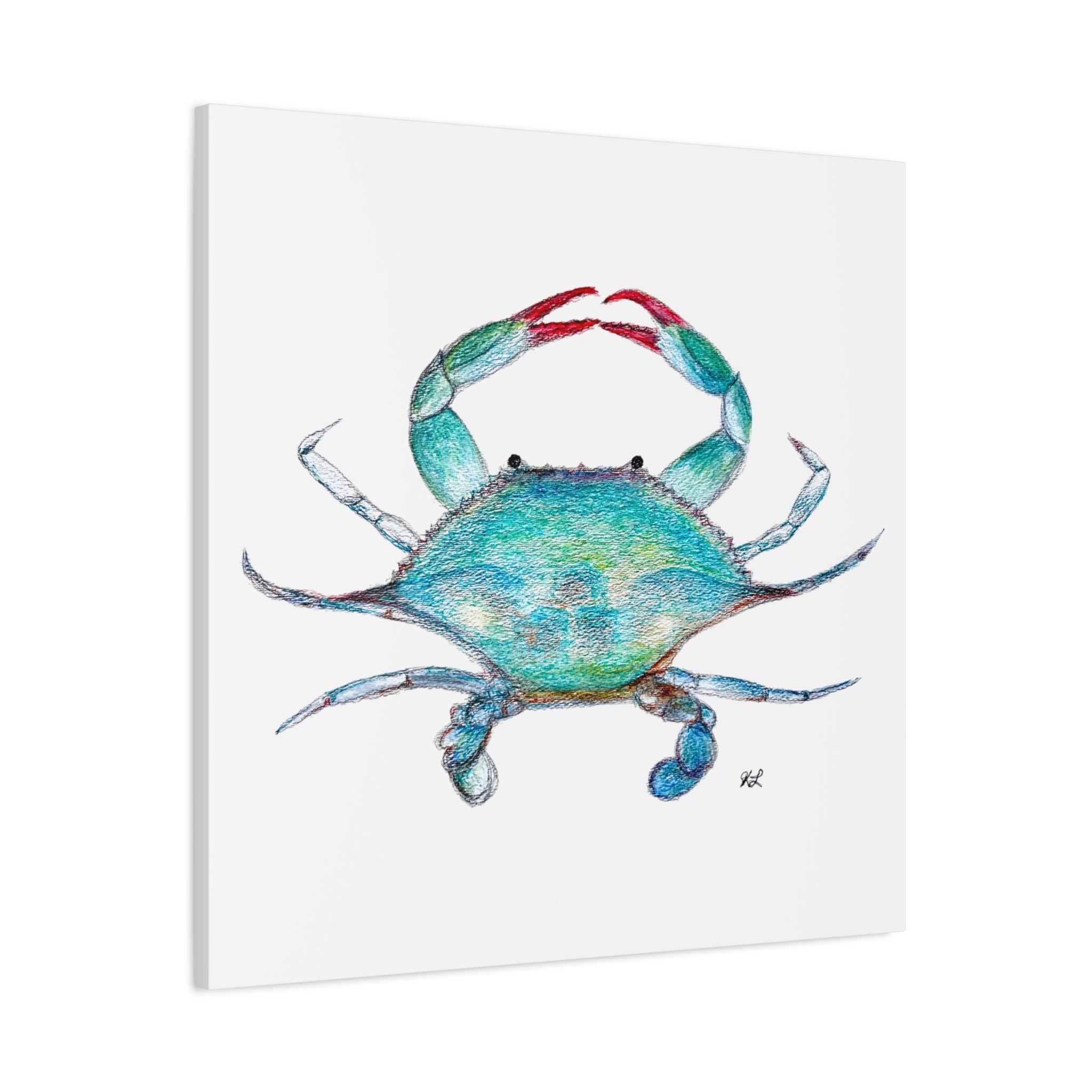 Blue Crab watercolor Canvas Print