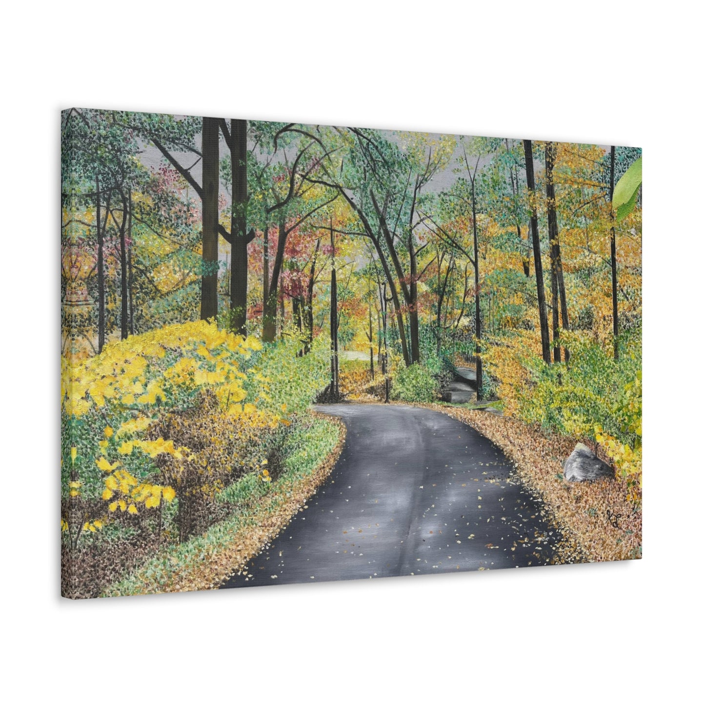 Lake Scranton Fall Walk Canvas Gallery Wraps