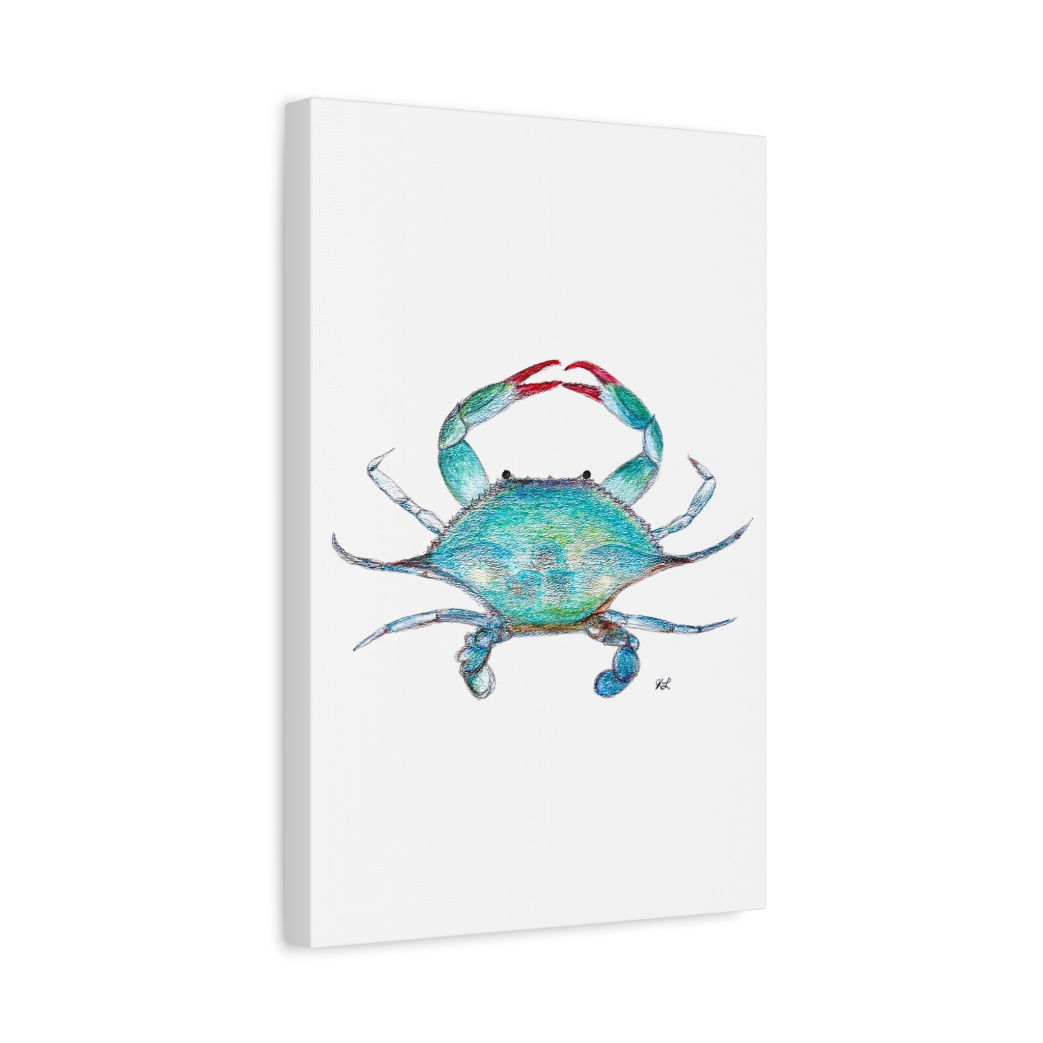 Blue Crab watercolor Canvas Print