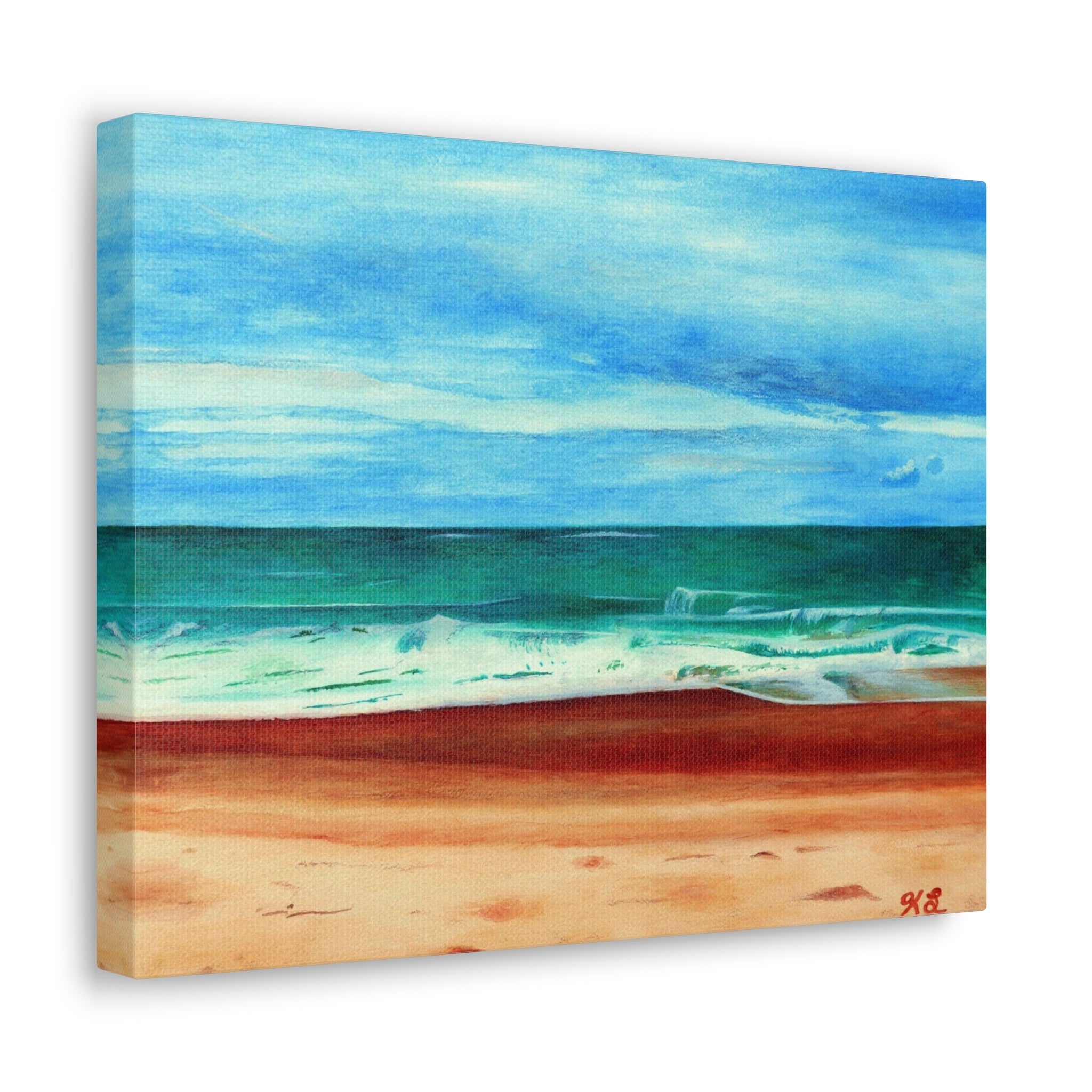 E. Dogwood Beach Access hand painted watercolor painting Canvas Gallery Wraps