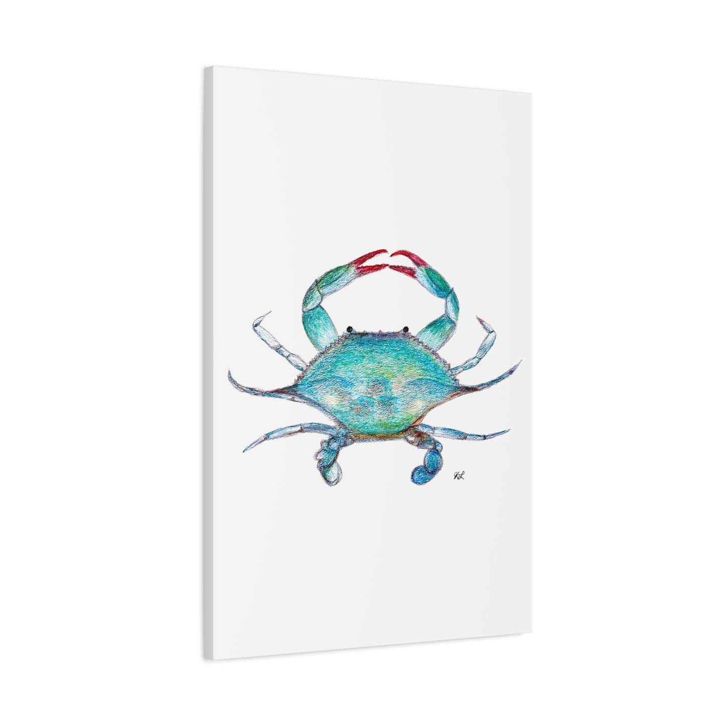 Blue Crab watercolor Canvas Print