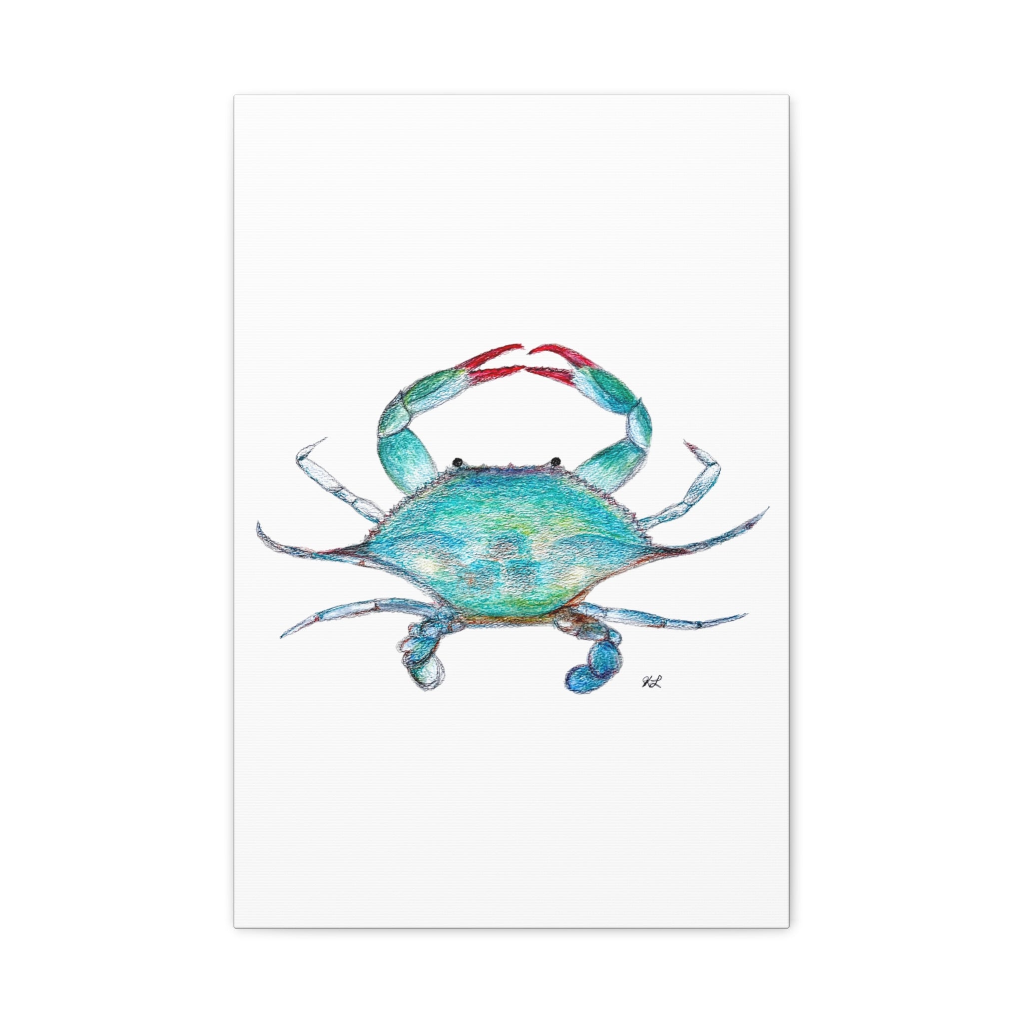 Blue Crab watercolor Canvas Print