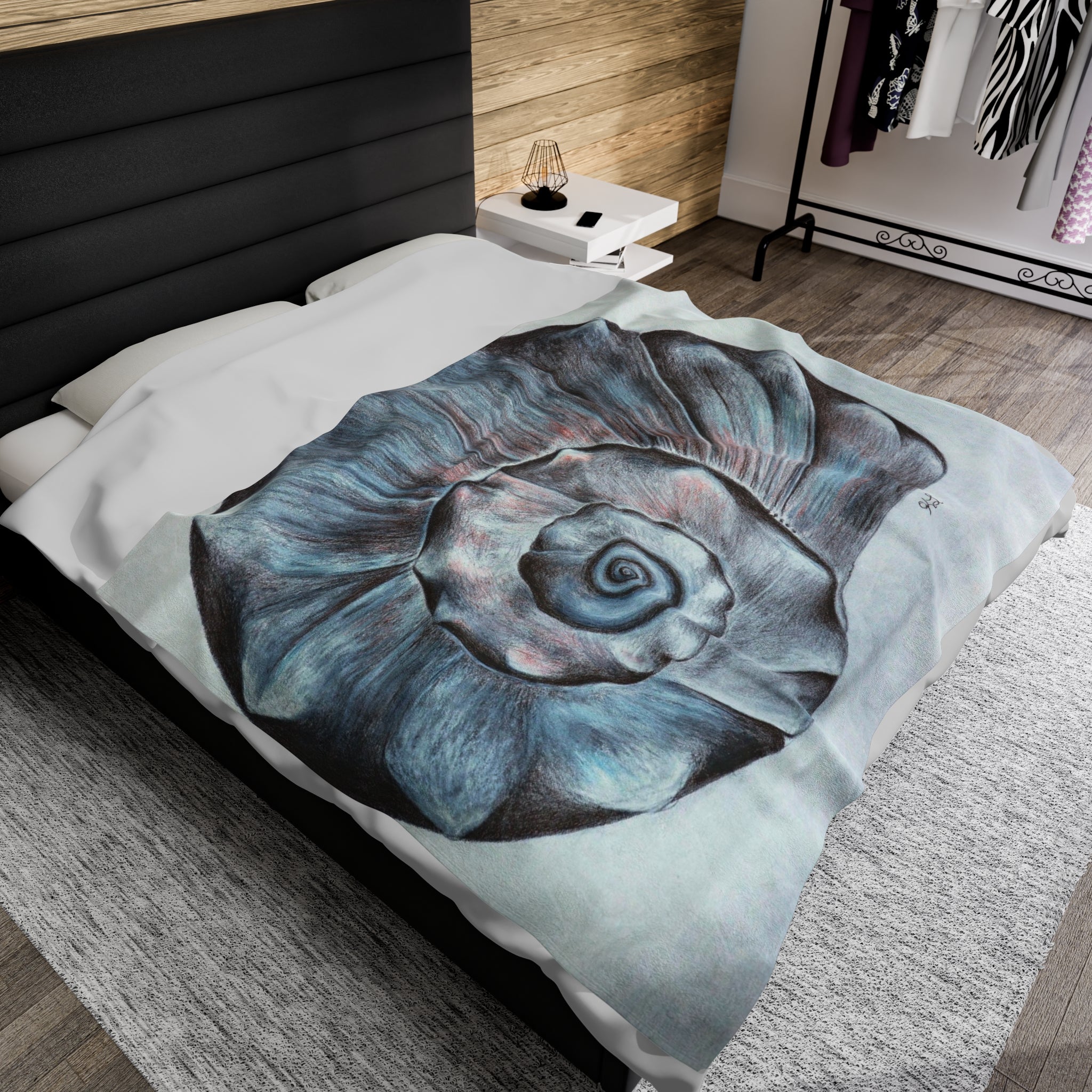 OBX Welk Shell Velveteen Plush Blanket