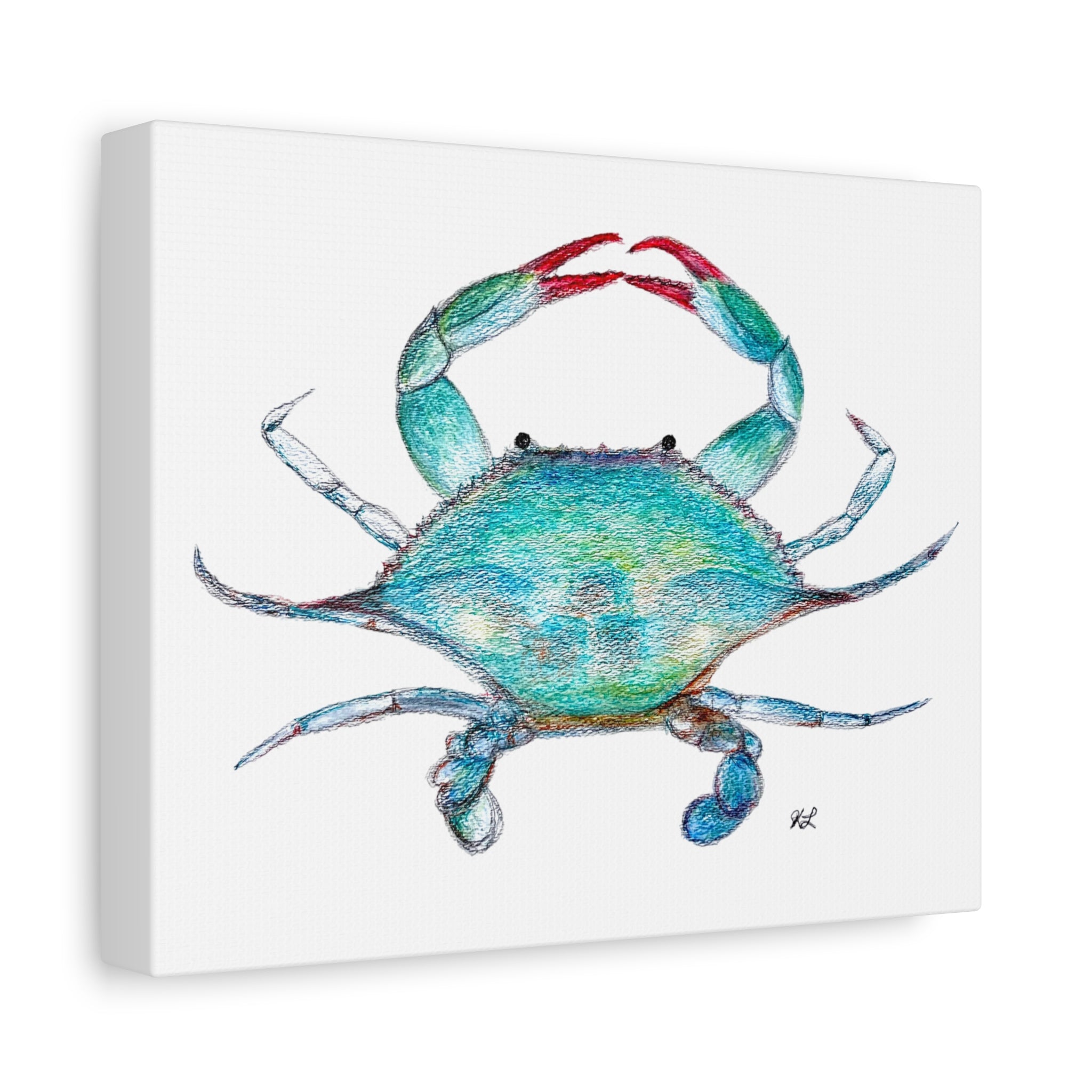 Blue Crab watercolor Canvas Print