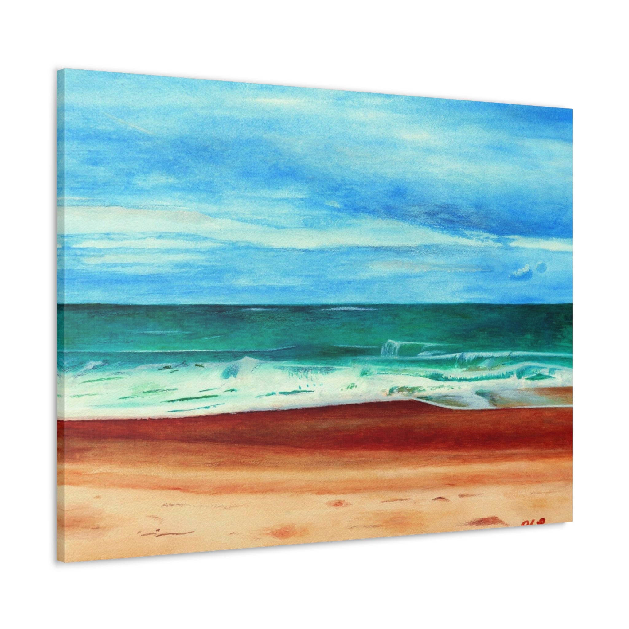 E. Dogwood Beach Access hand painted watercolor painting Canvas Gallery Wraps