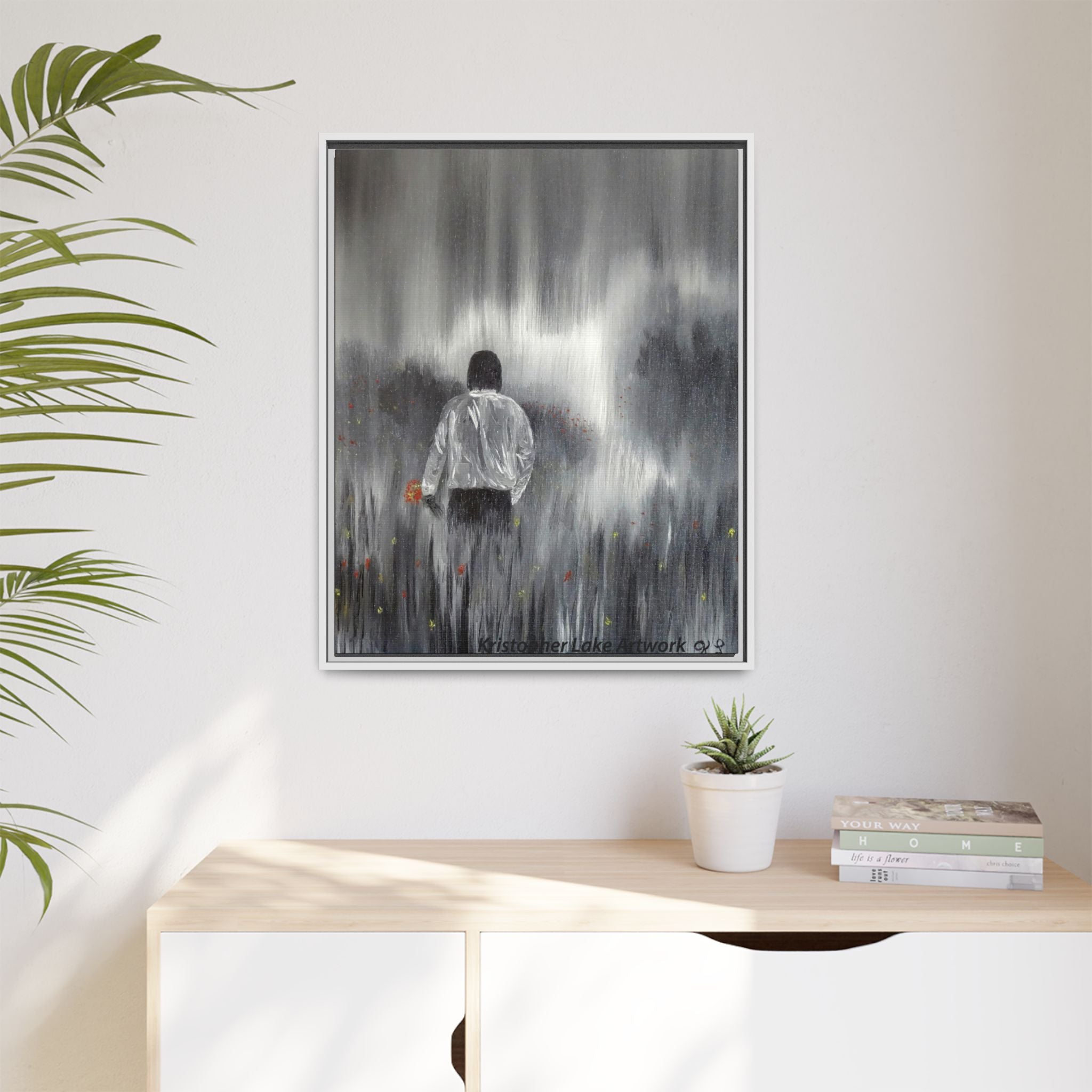 Dreamer painting Matte Canvas, Framed (Multi-color)