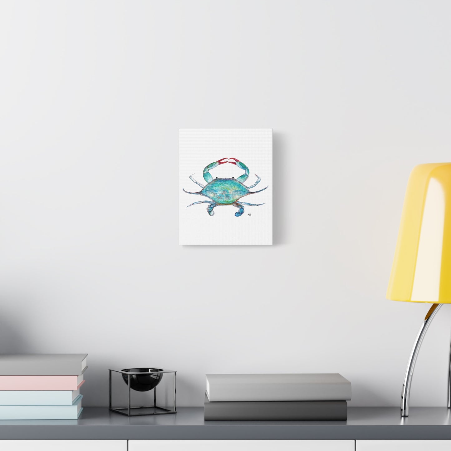 Blue Crab watercolor Canvas Print