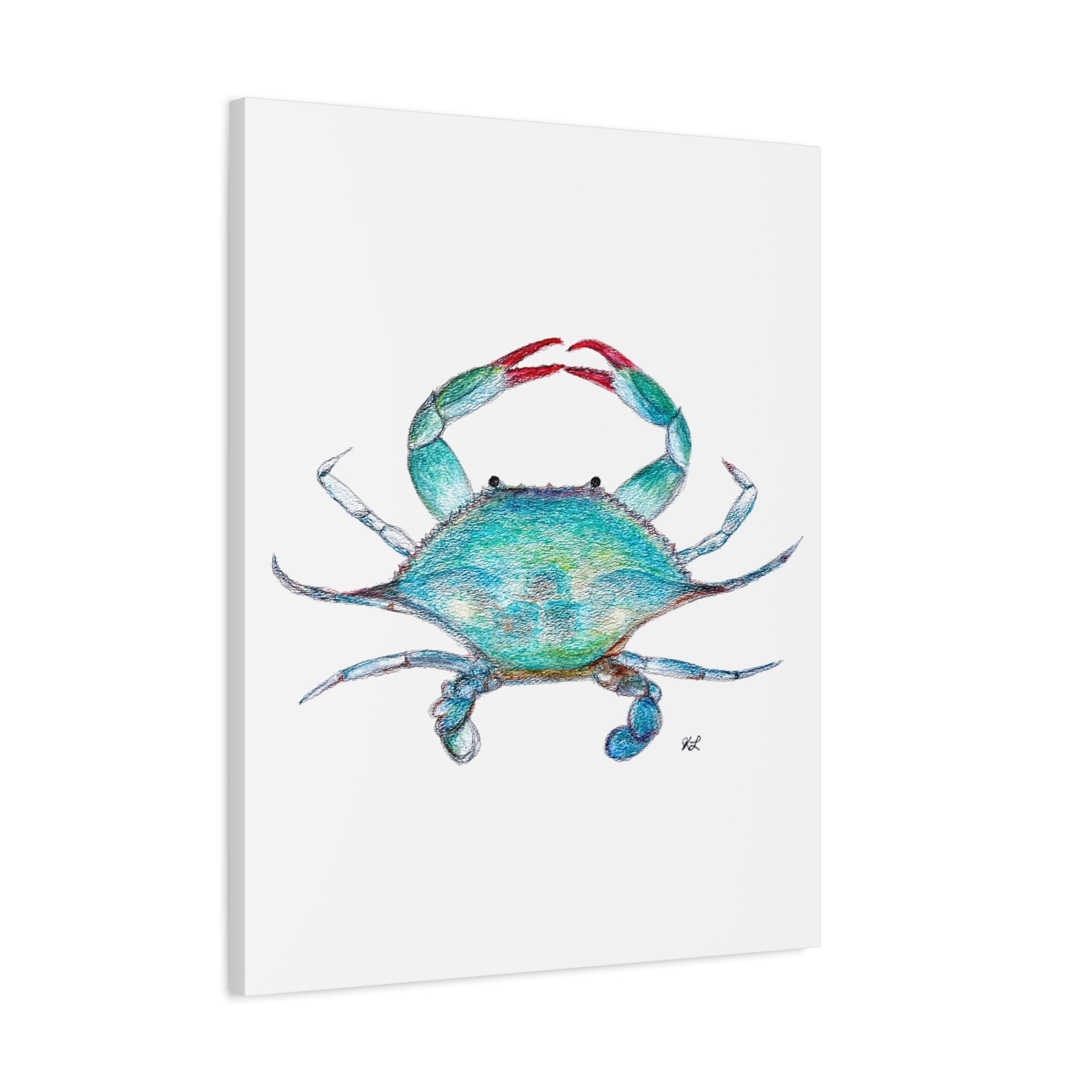 Blue Crab watercolor Canvas Print