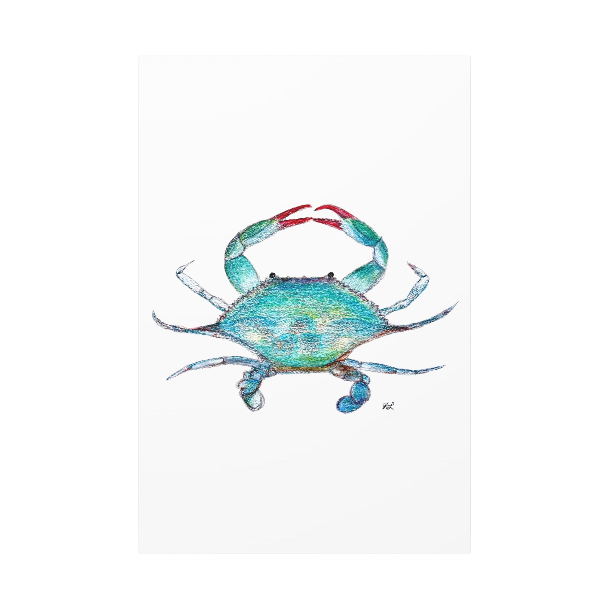 Blue Crab watercolor Canvas Print