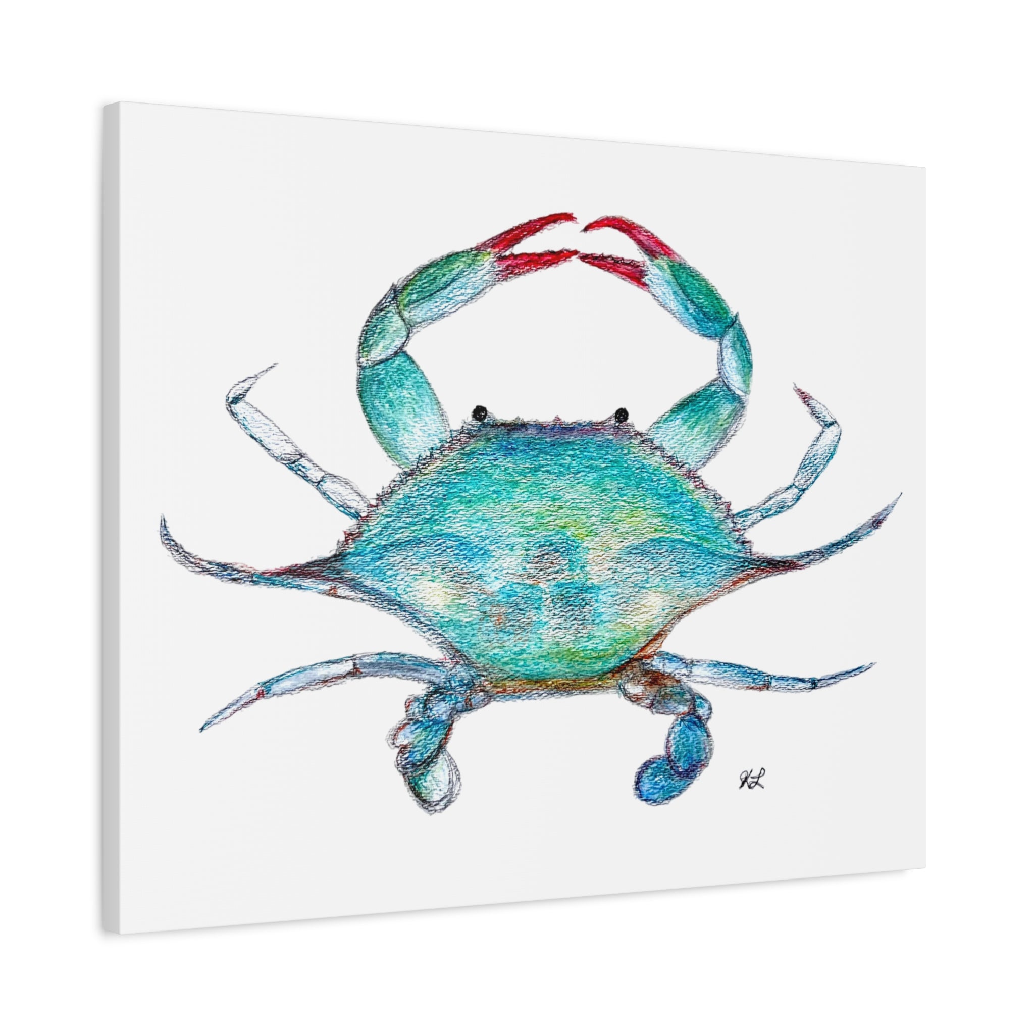 Blue Crab watercolor Canvas Print