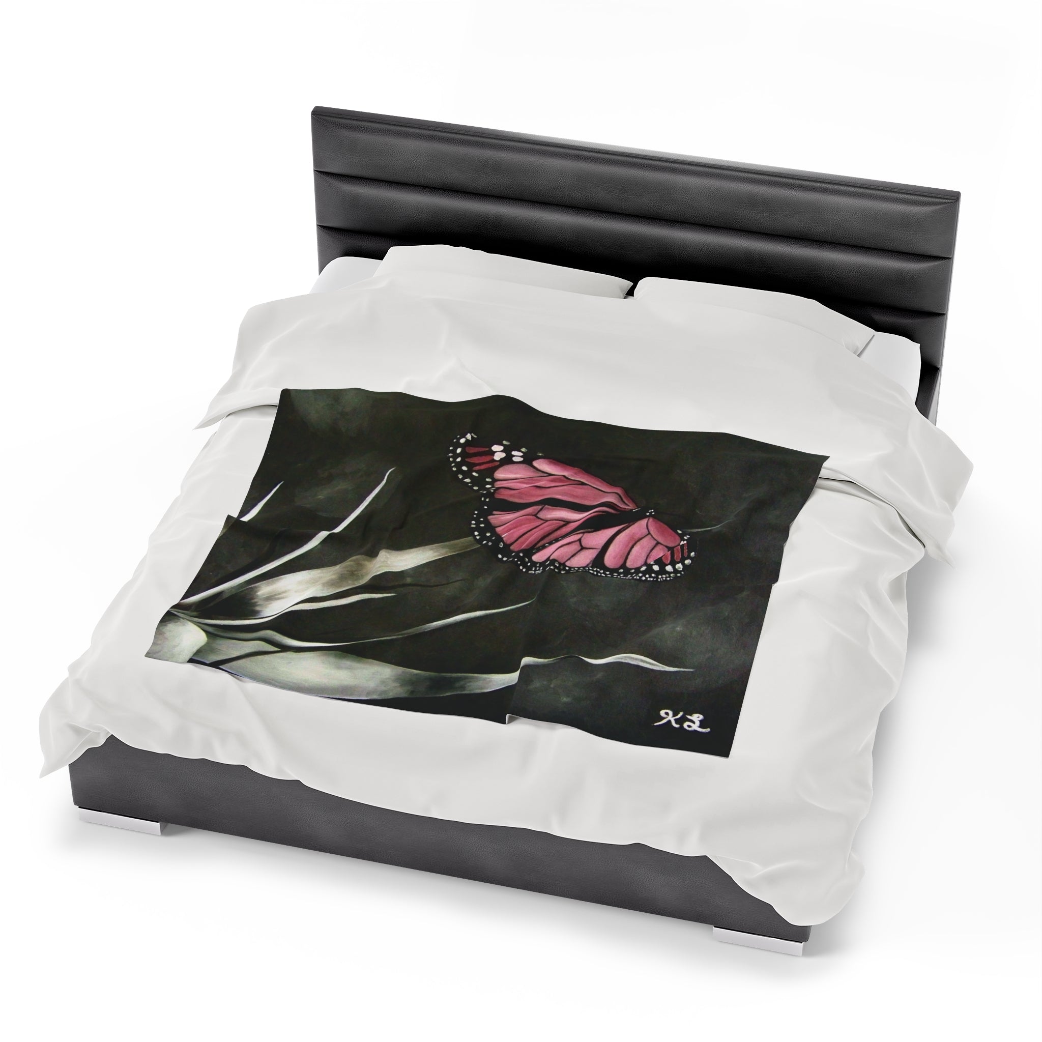 The First Butterfly Velveteen Plush Blanket