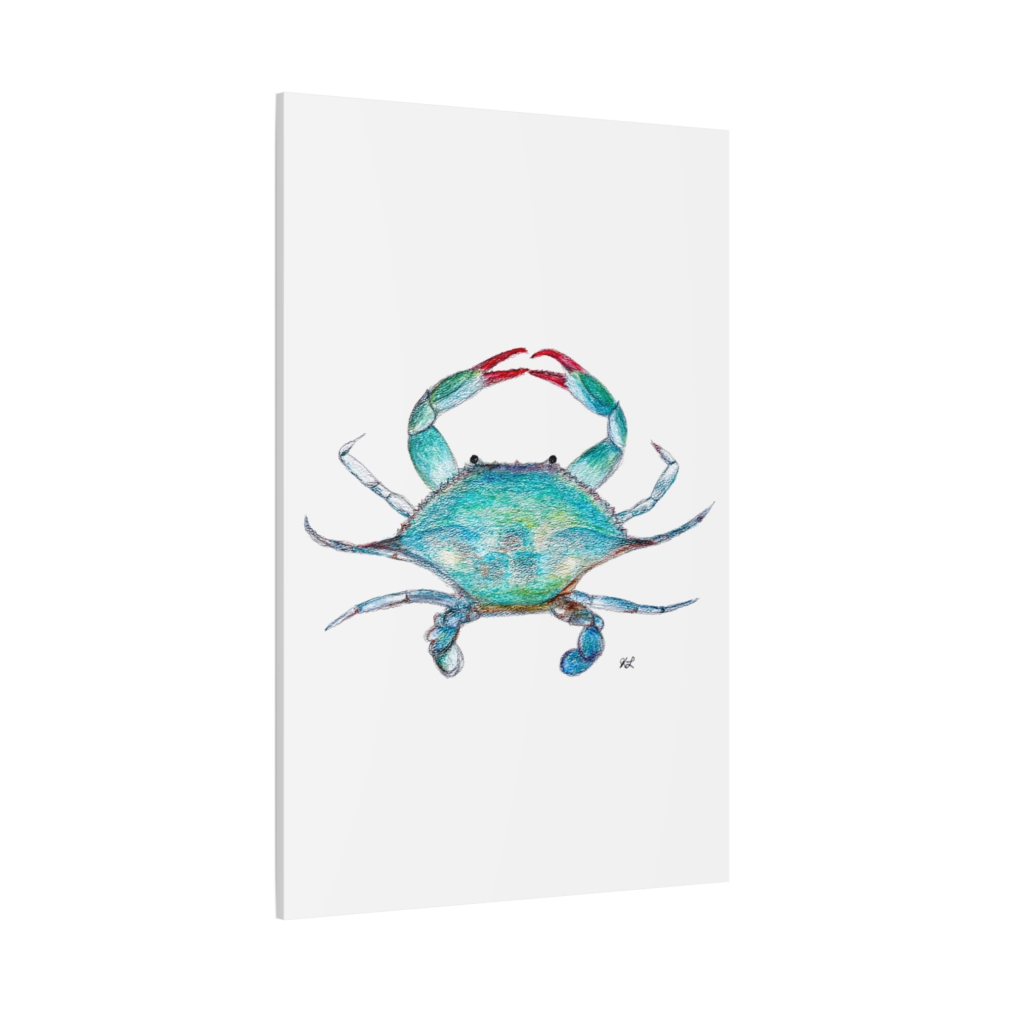 Blue Crab watercolor Canvas Print