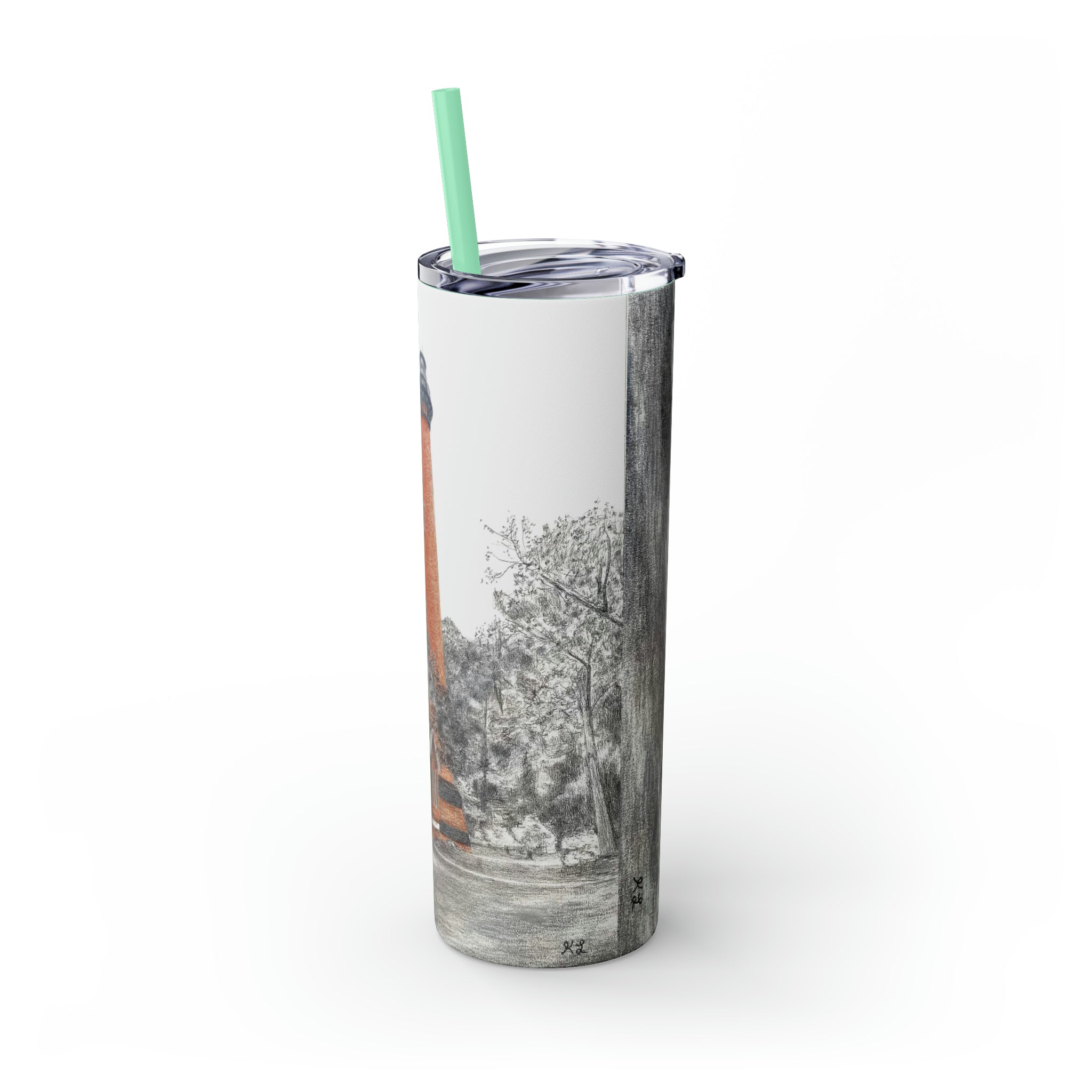 Currituck Lighthouse Skinny Tumbler with Straw, 20oz