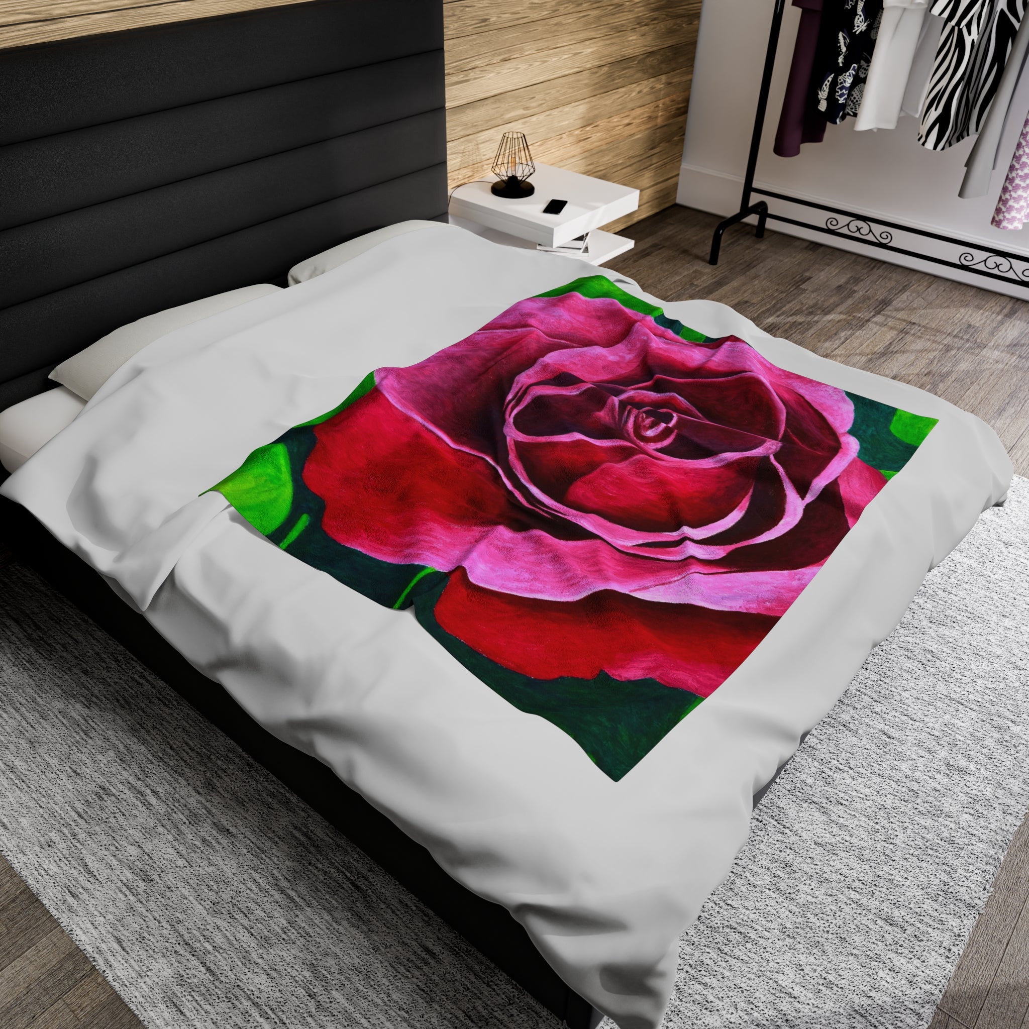 Second Rose Velveteen Plush Blanket