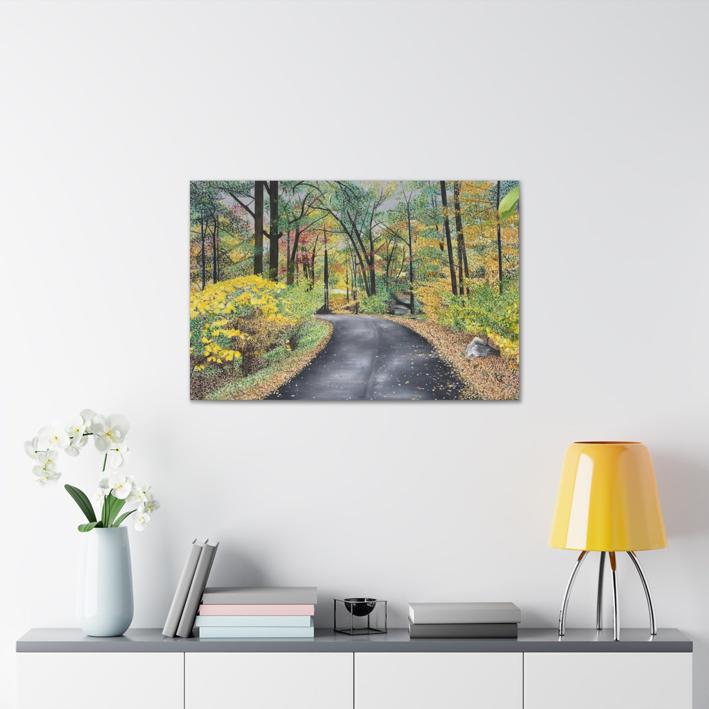 Lake Scranton Fall Walk Canvas Gallery Wraps