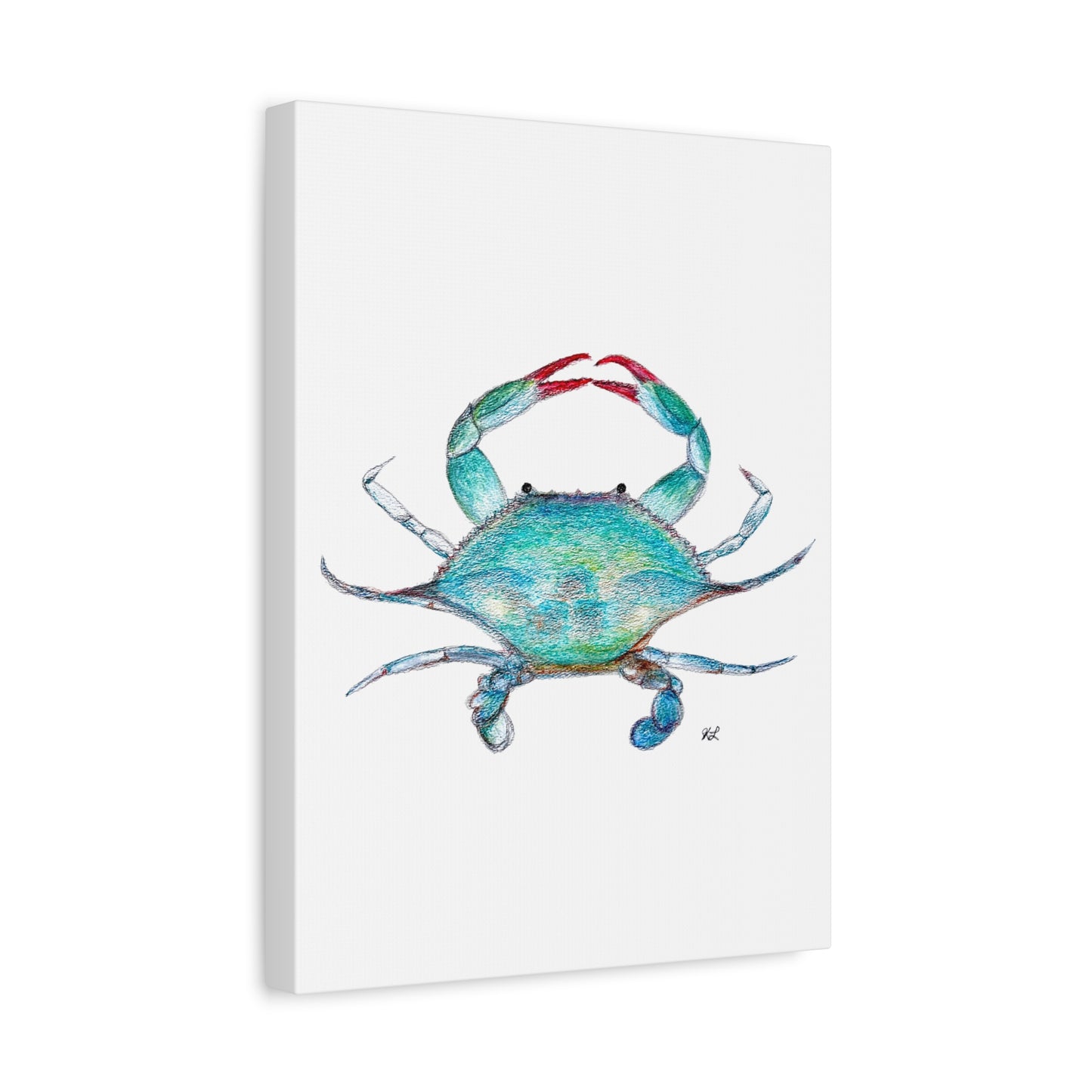 Blue Crab watercolor Canvas Print