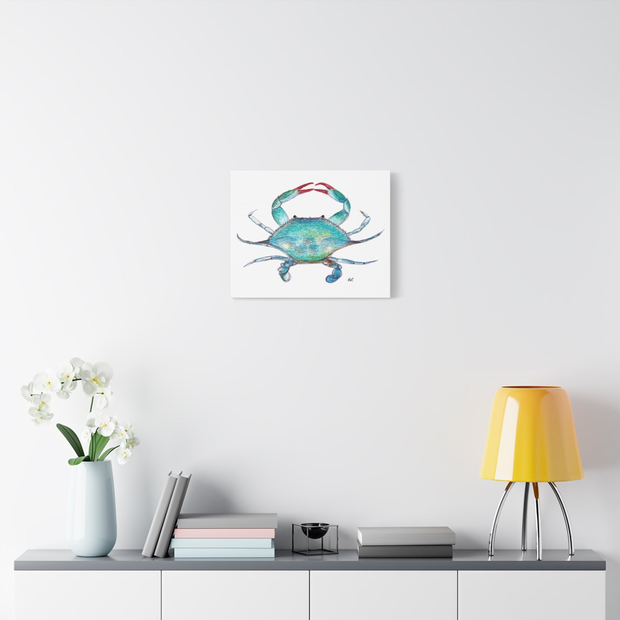 Blue Crab watercolor Canvas Print