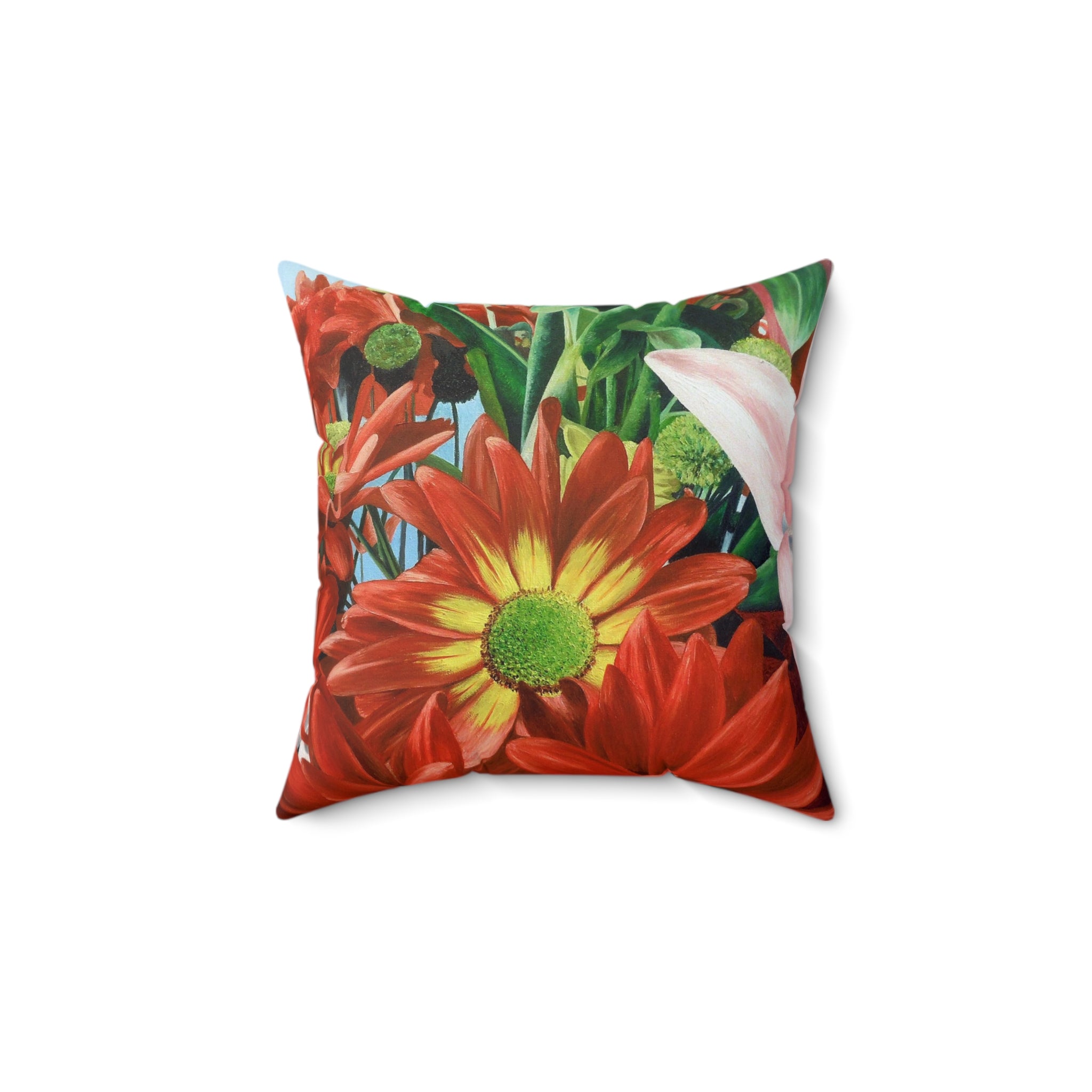 Bunch of Flowers oil painting Square Pillow