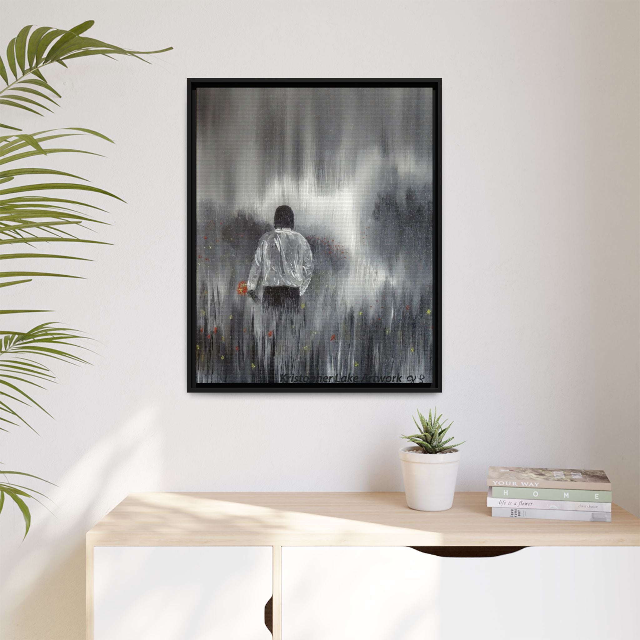 Dreamer painting Matte Canvas, Framed (Multi-color)