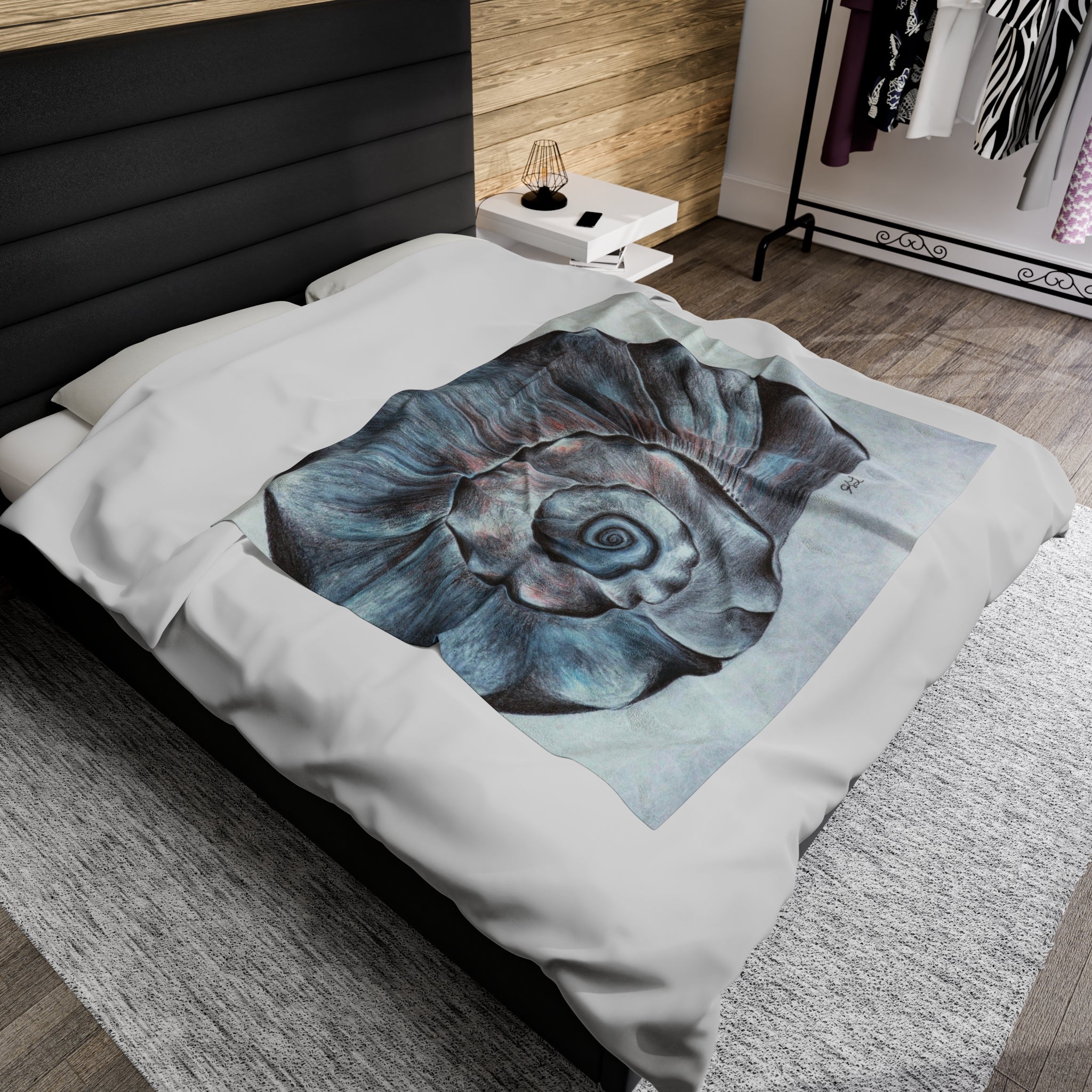 OBX Welk Shell Velveteen Plush Blanket