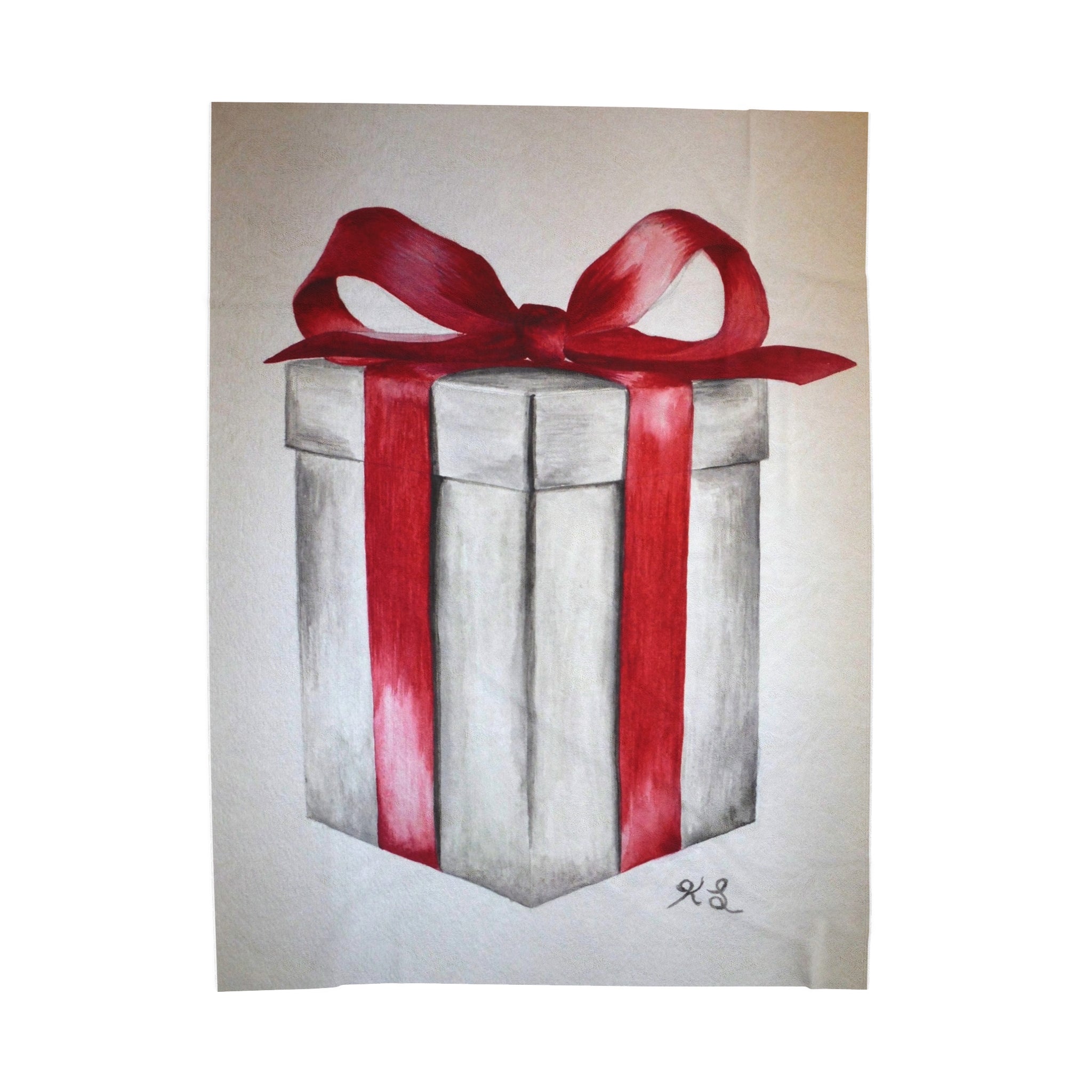 Present Watercolor Velveteen Plush Blanket