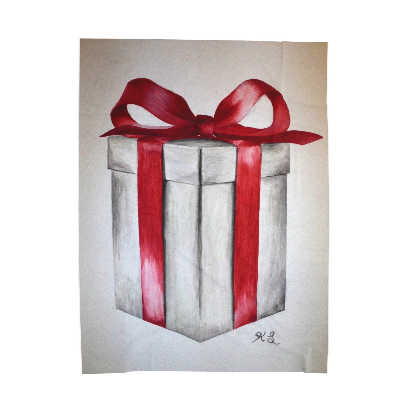 Present Watercolor Velveteen Plush Blanket