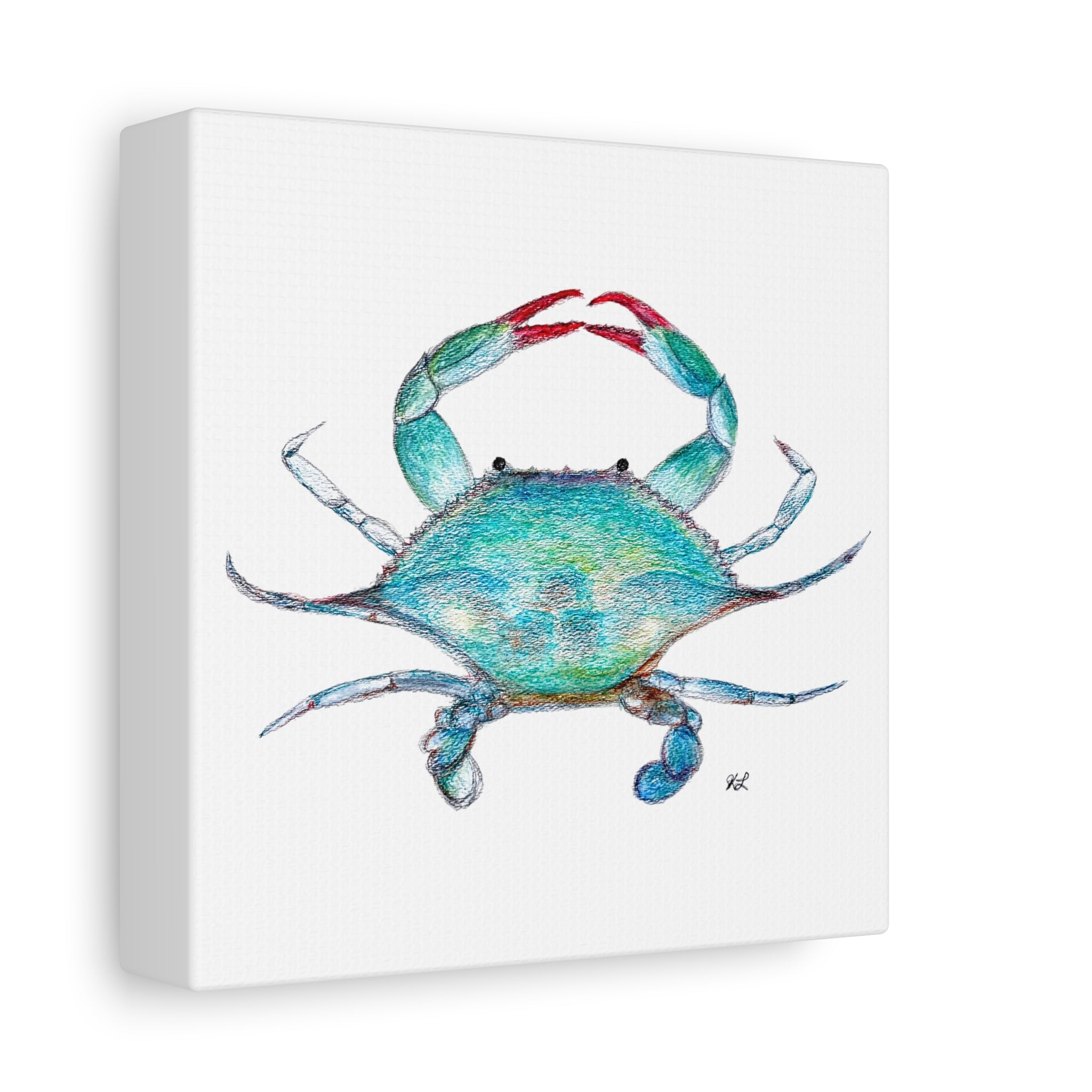 Blue Crab watercolor Canvas Print
