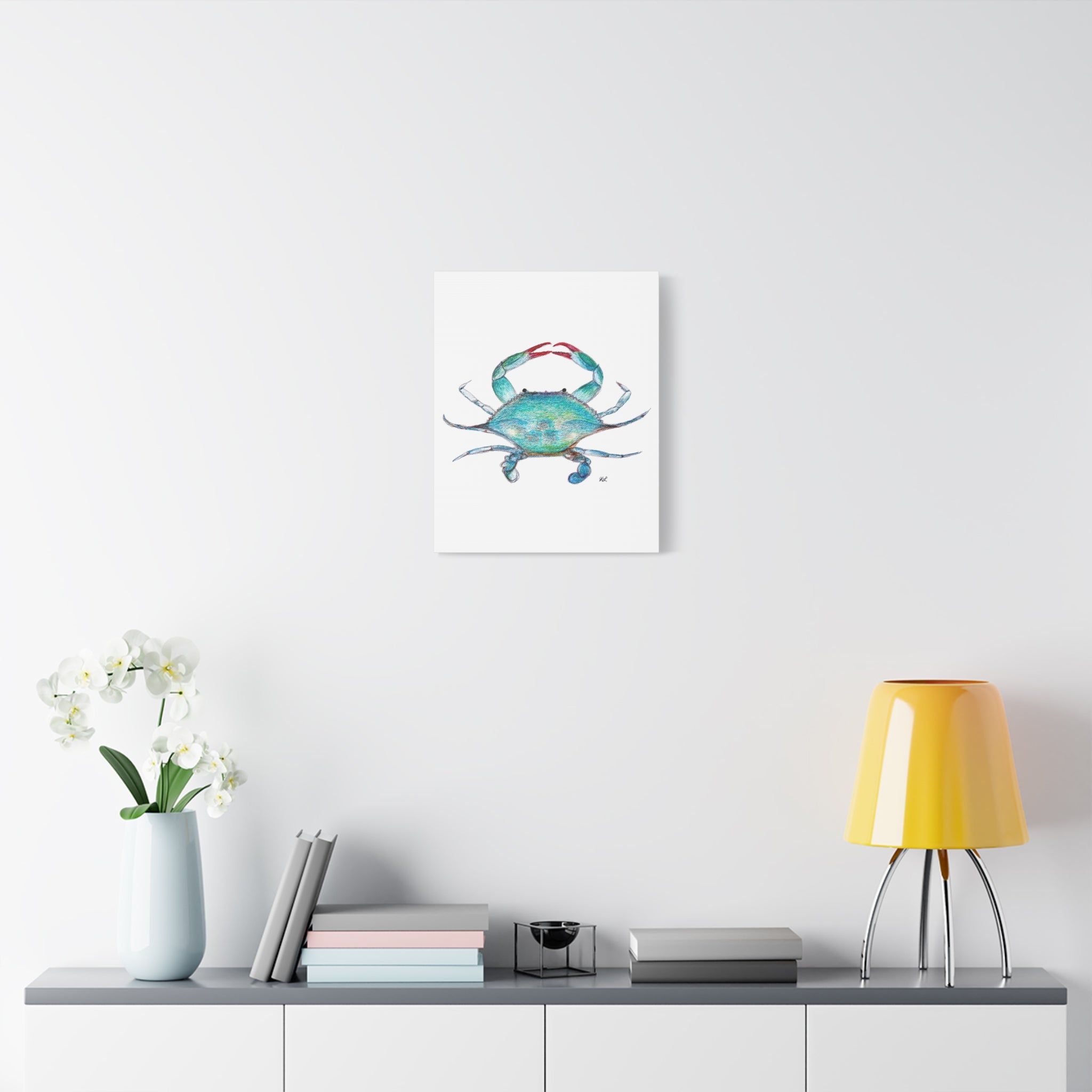Blue Crab watercolor Canvas Print