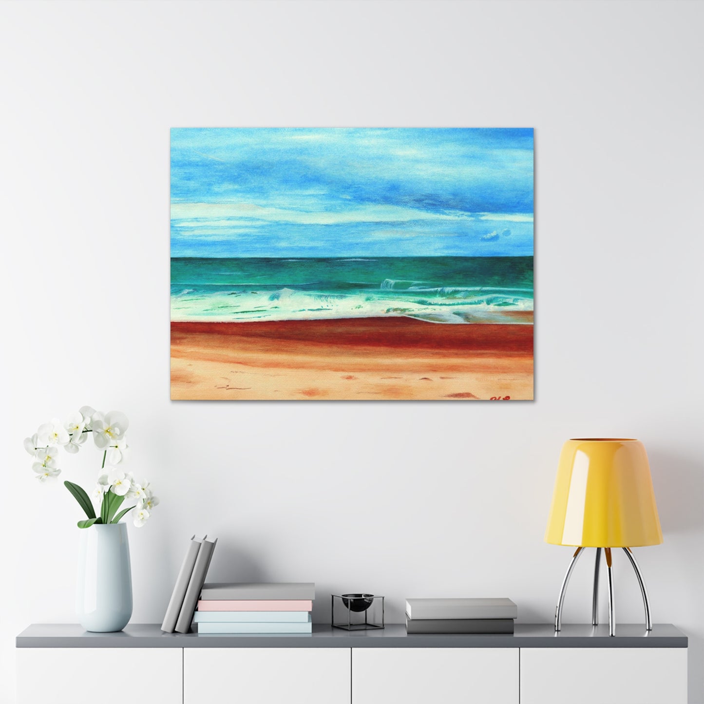 E. Dogwood Beach Access hand painted watercolor painting Canvas Gallery Wraps