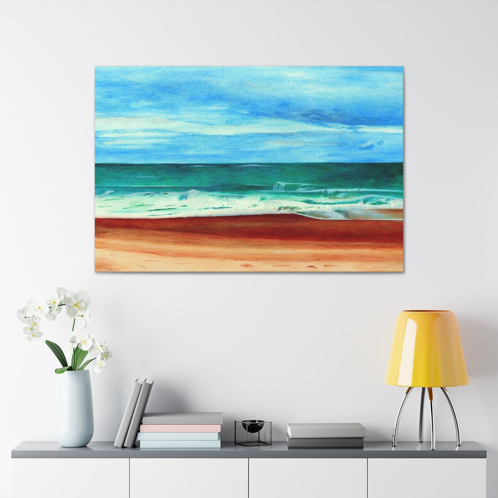 E. Dogwood Beach Access hand painted watercolor painting Canvas Gallery Wraps