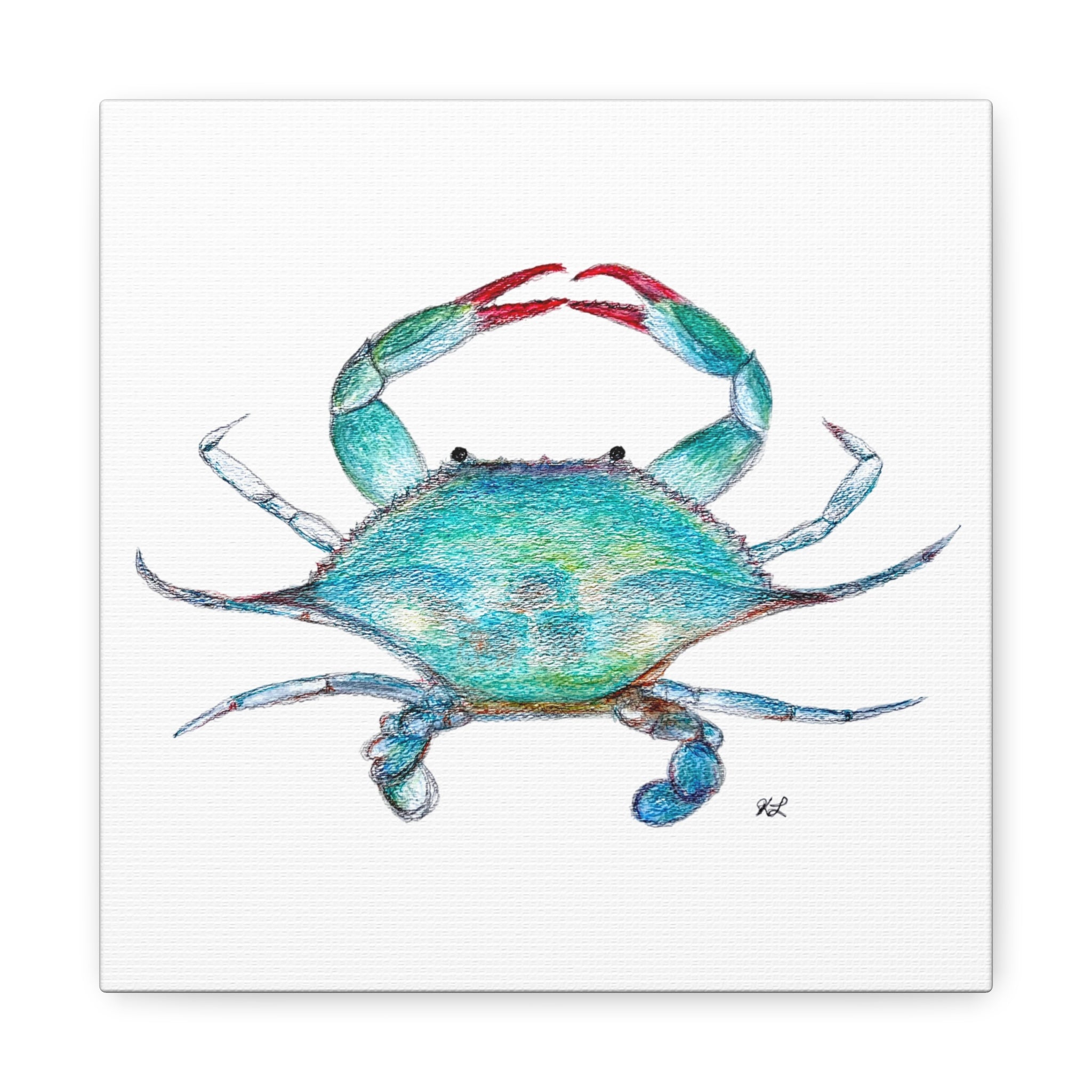 Blue Crab watercolor Canvas Print