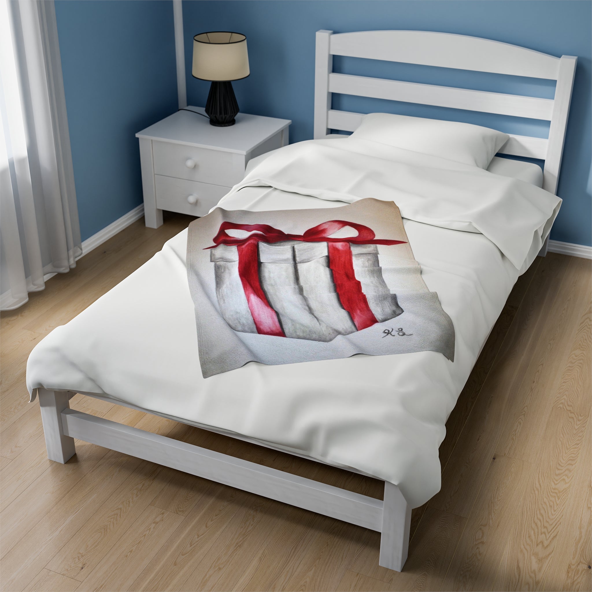 Present Watercolor Velveteen Plush Blanket