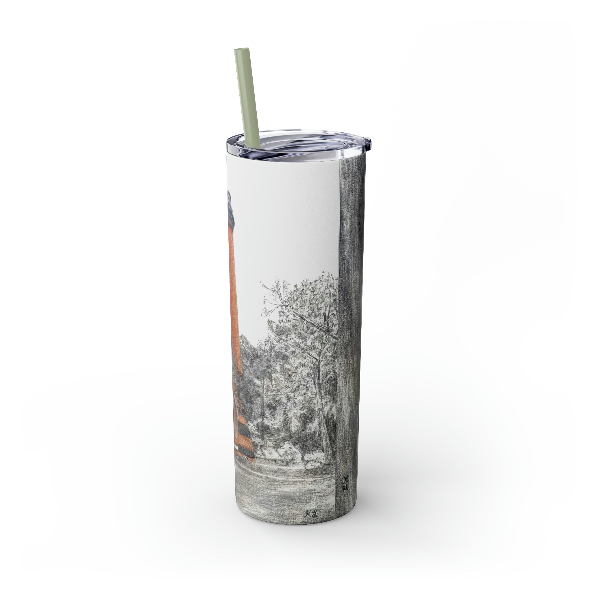 Currituck Lighthouse Skinny Tumbler with Straw, 20oz