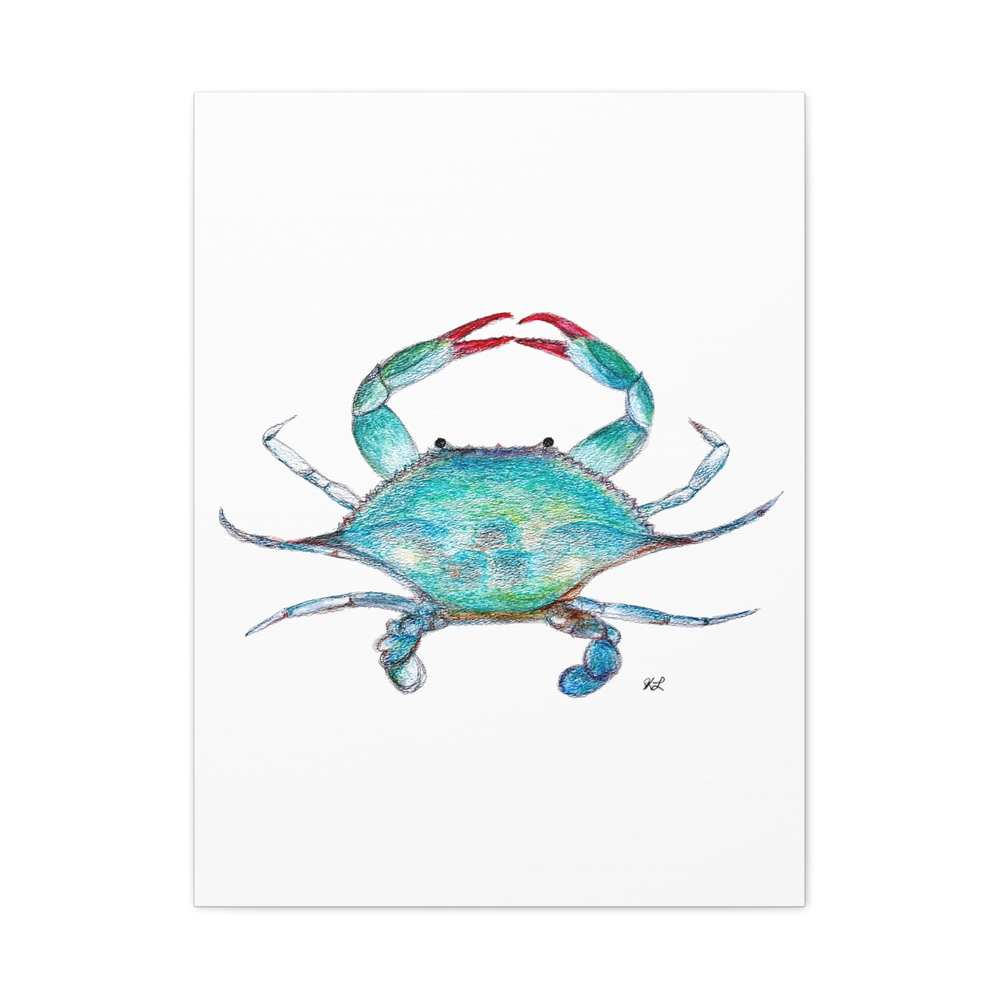 Blue Crab watercolor Canvas Print