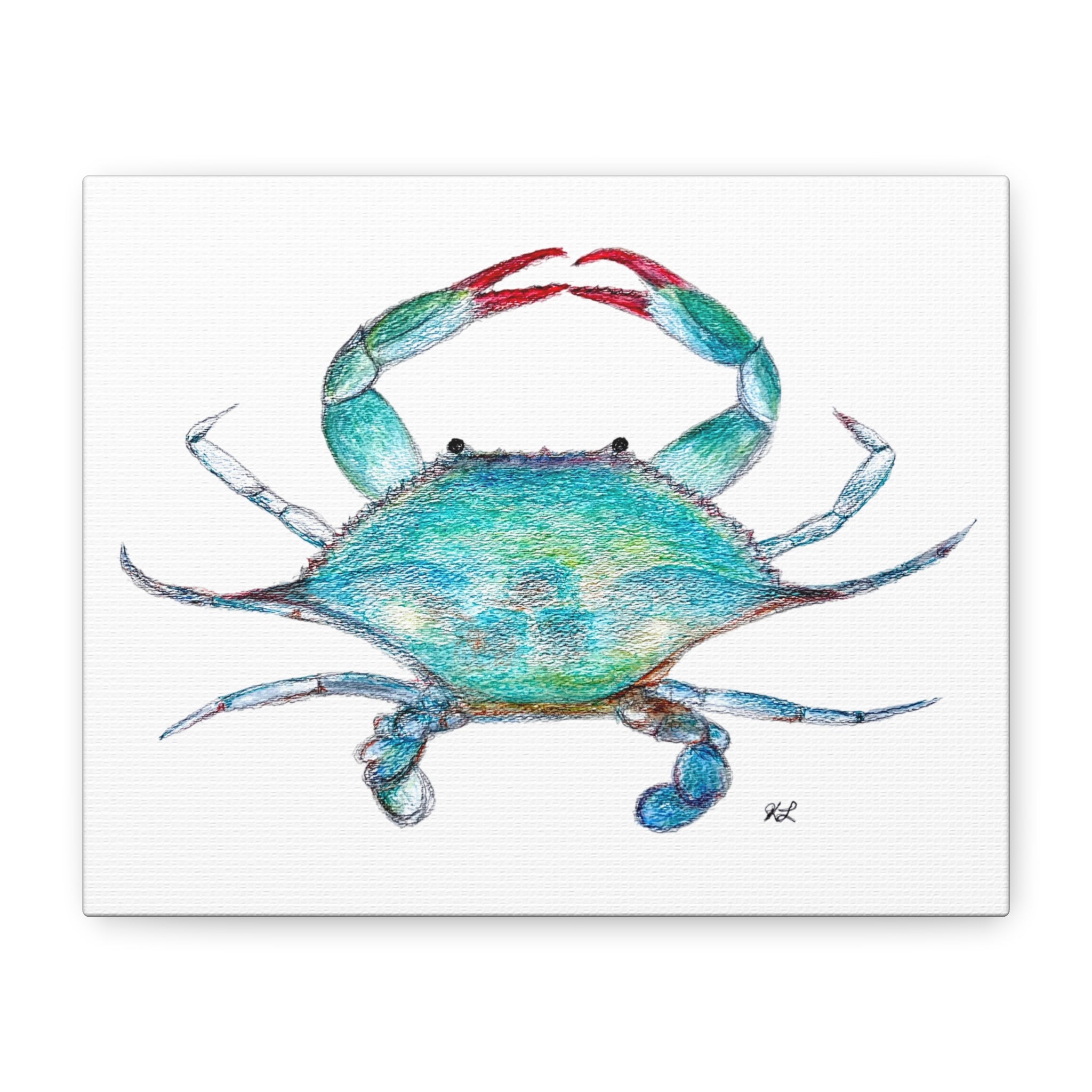 Blue Crab watercolor Canvas Print