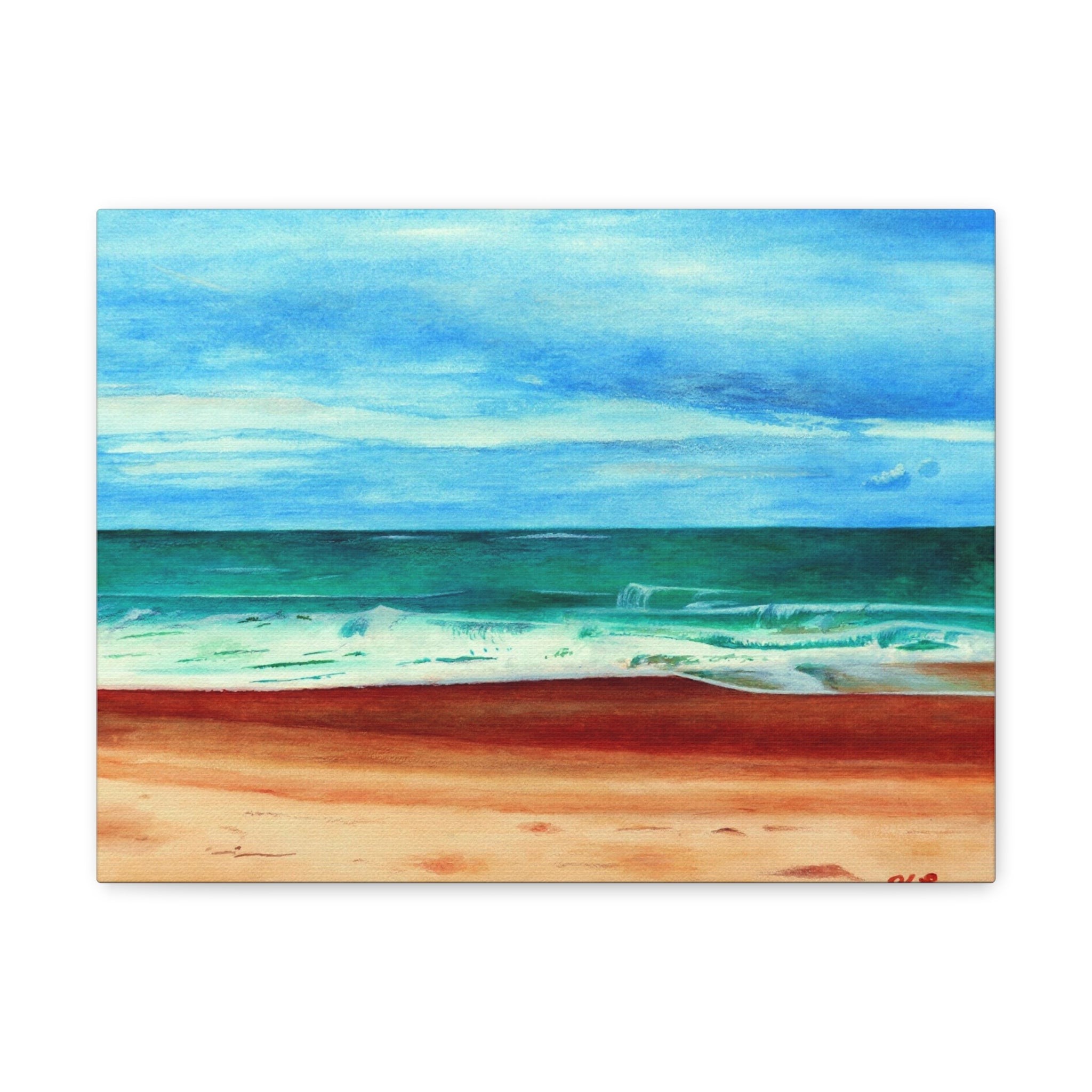 E. Dogwood Beach Access hand painted watercolor painting Canvas Gallery Wraps