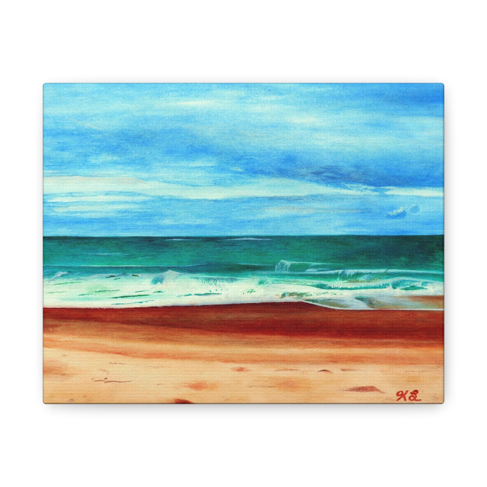 E. Dogwood Beach Access hand painted watercolor painting Canvas Gallery Wraps
