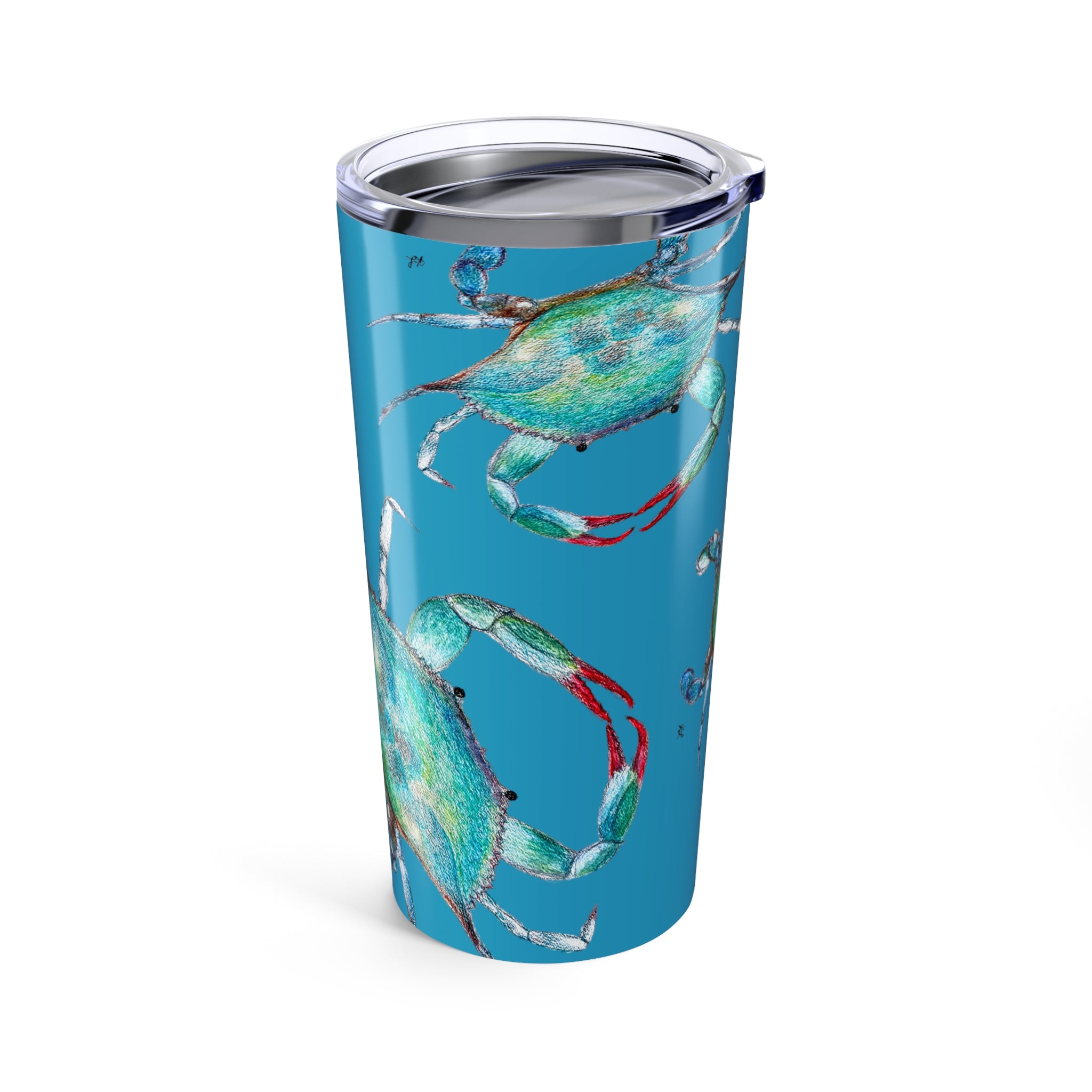 Blue Crab watercolor Tumbler 20oz