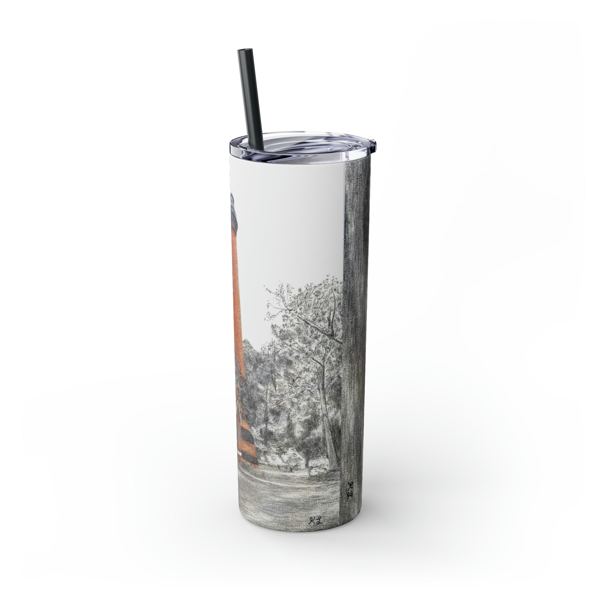 Currituck Lighthouse Skinny Tumbler with Straw, 20oz