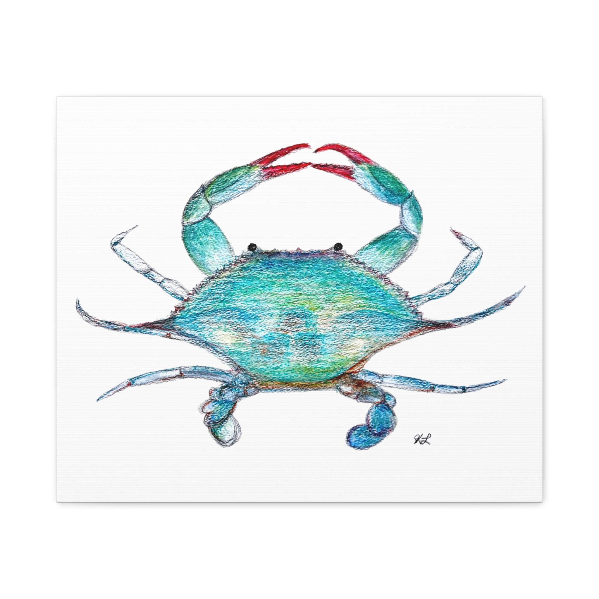 Blue Crab watercolor Canvas Print