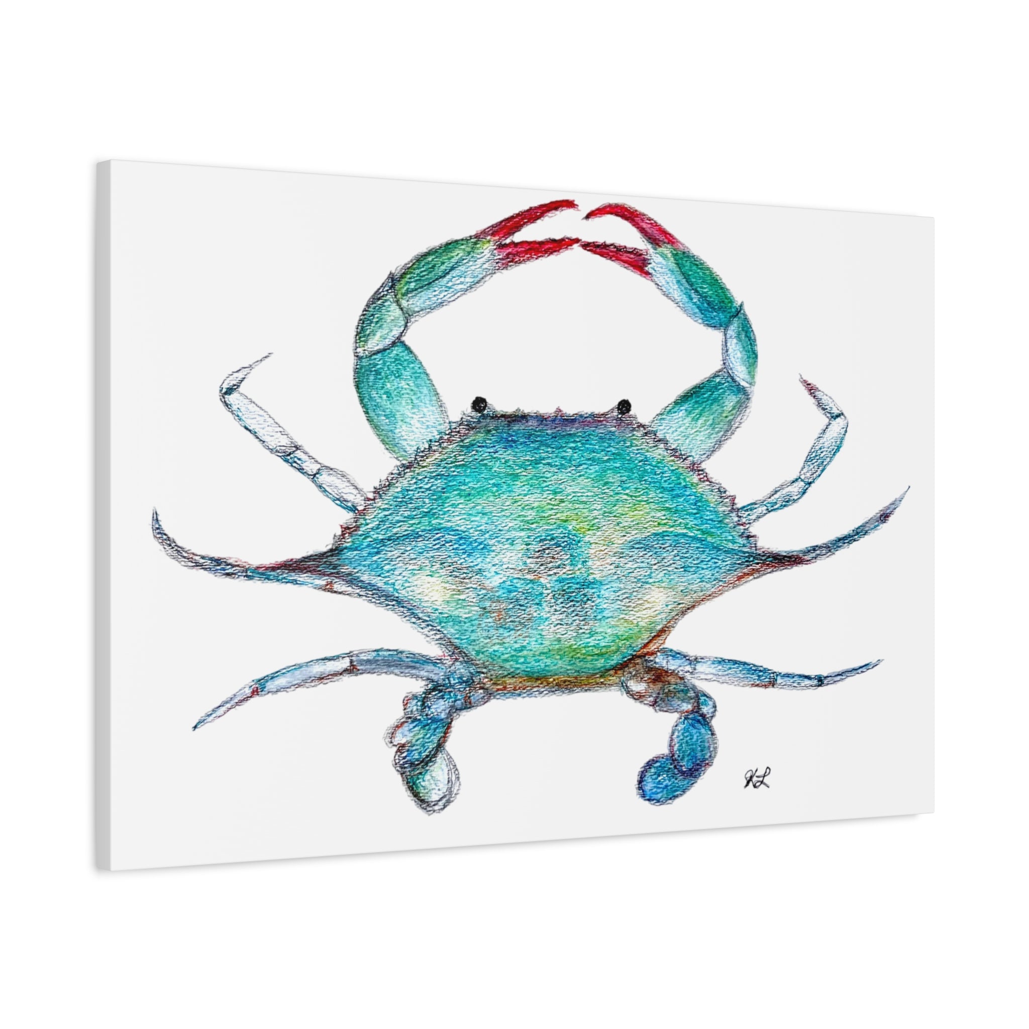 Blue Crab watercolor Canvas Print