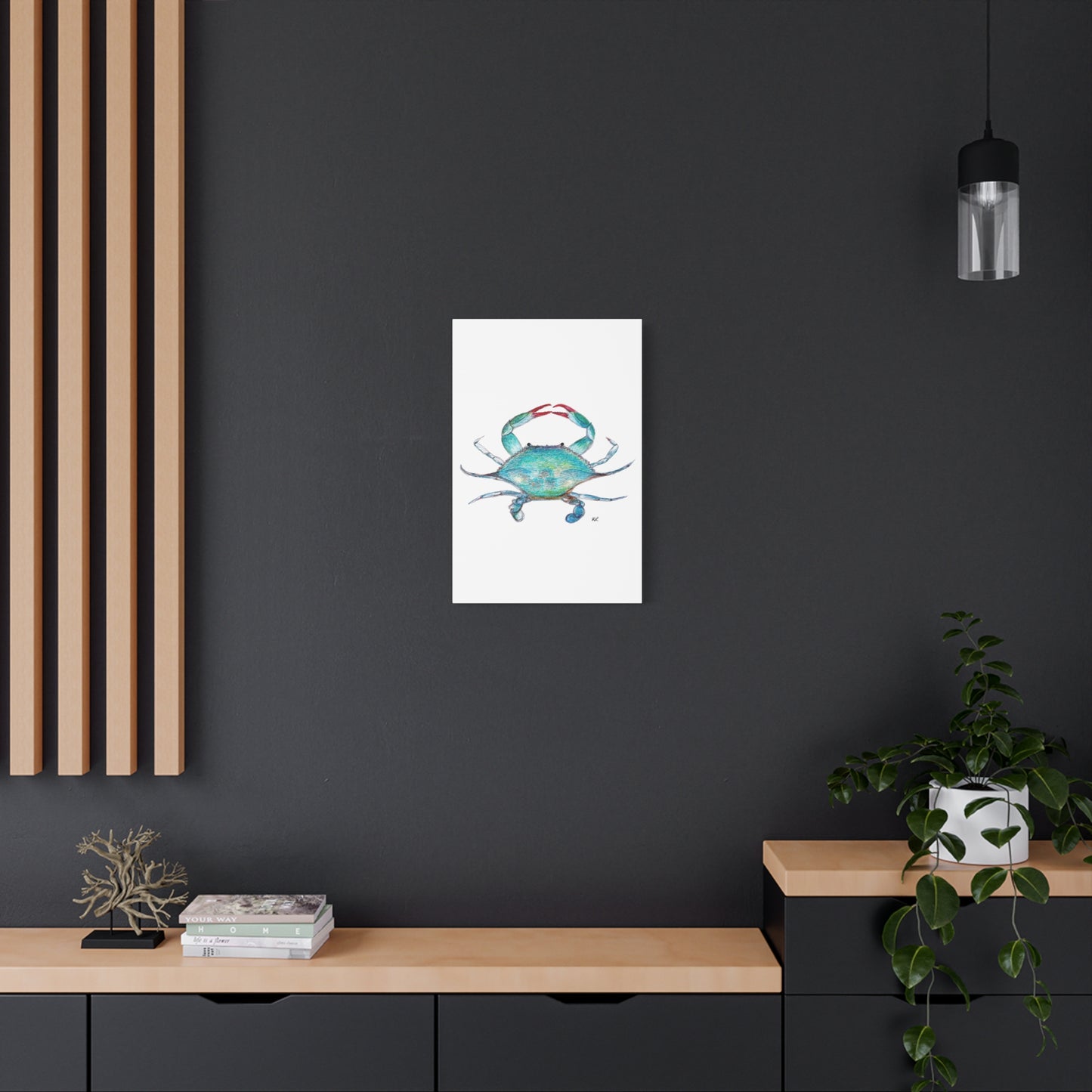 Blue Crab watercolor Canvas Print