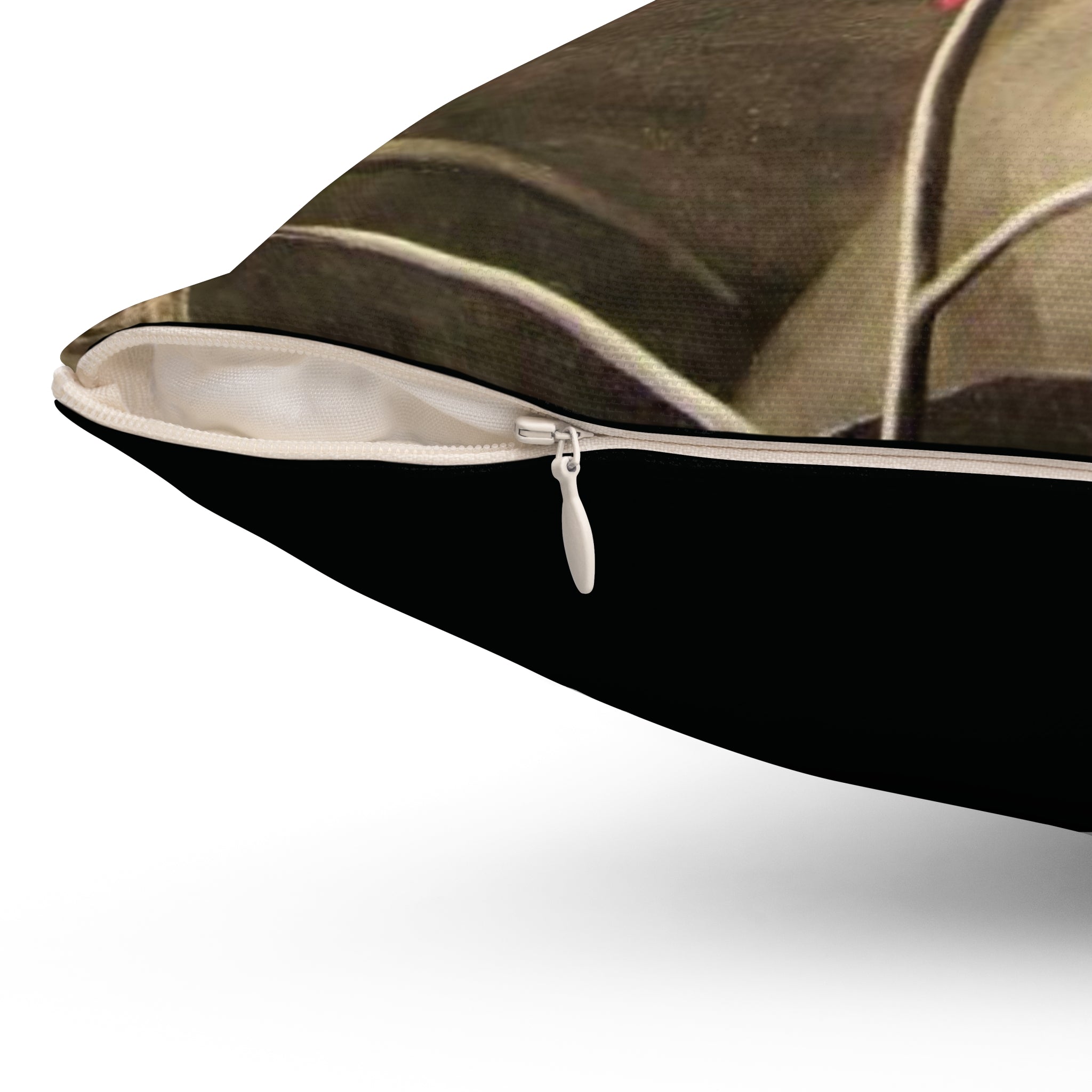 Red Flower oil painting Square Pillow