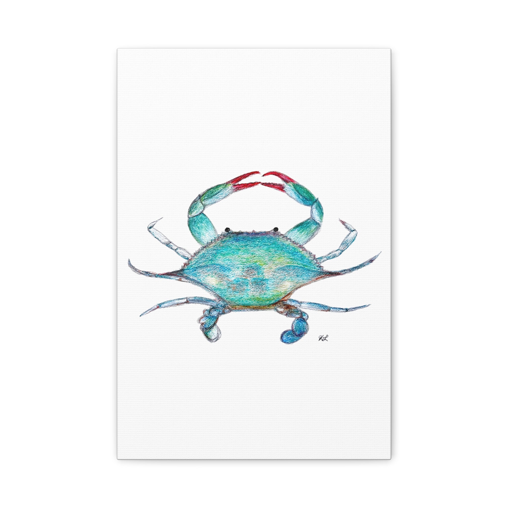 Blue Crab watercolor Canvas Print