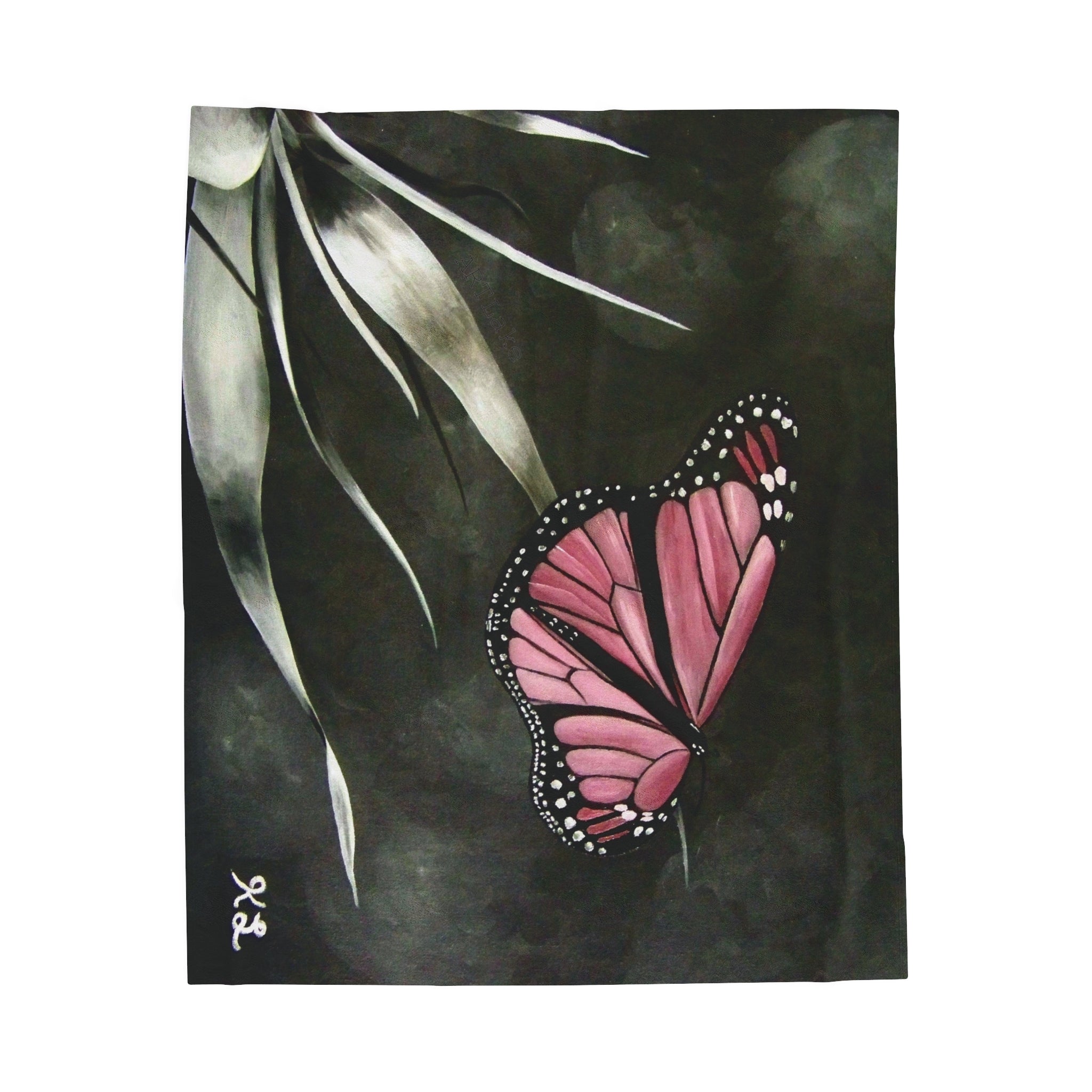 The First Butterfly Velveteen Plush Blanket
