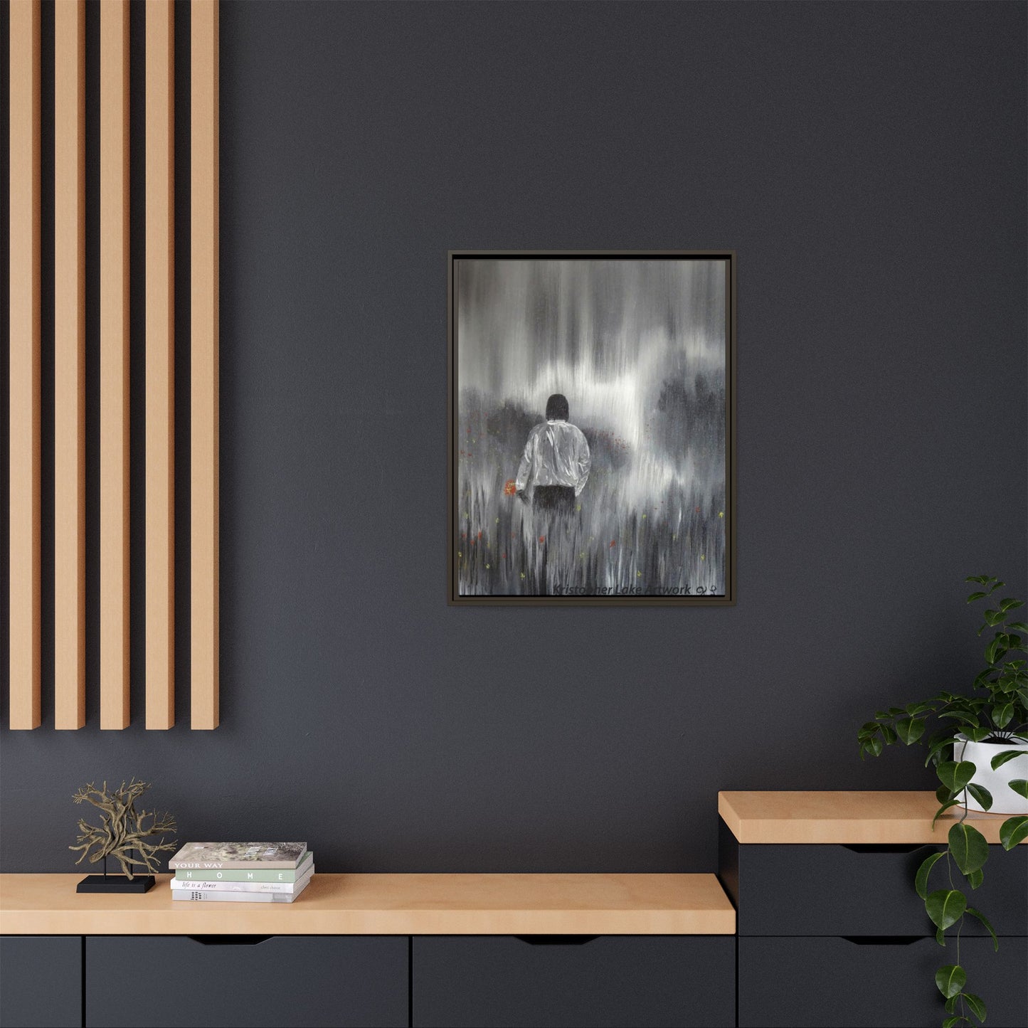 Dreamer painting Matte Canvas, Framed (Multi-color)