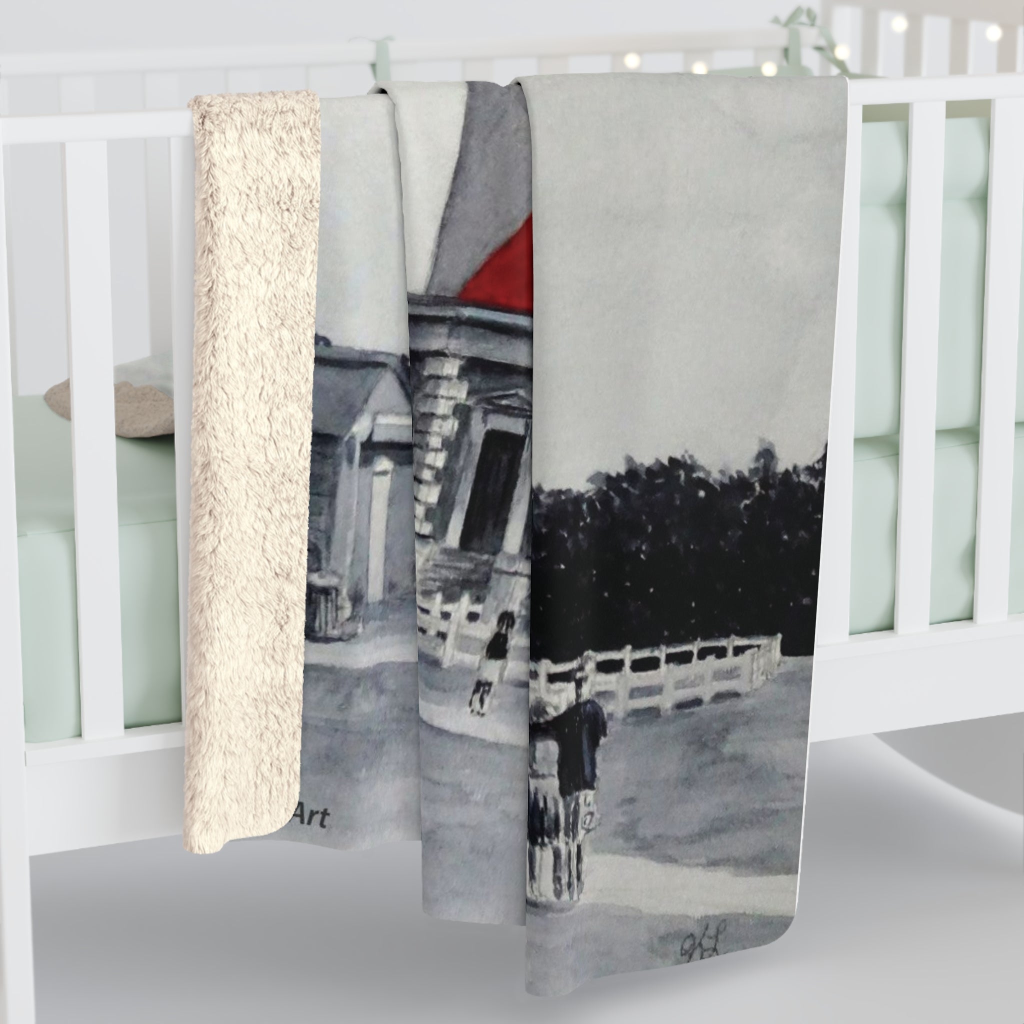 Hatteras Lighthouse Surreal Sherpa Fleece Blanket