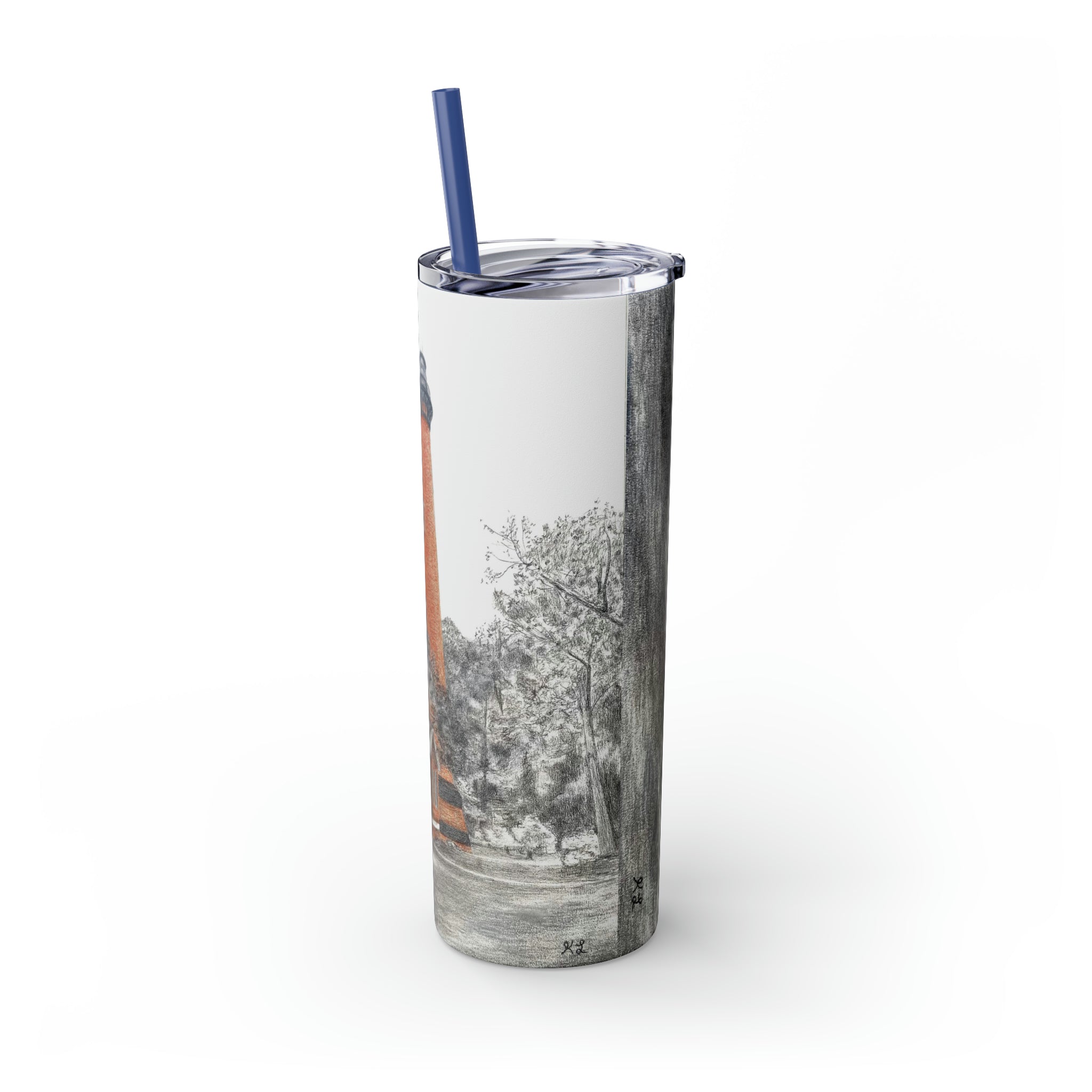 Currituck Lighthouse Skinny Tumbler with Straw, 20oz