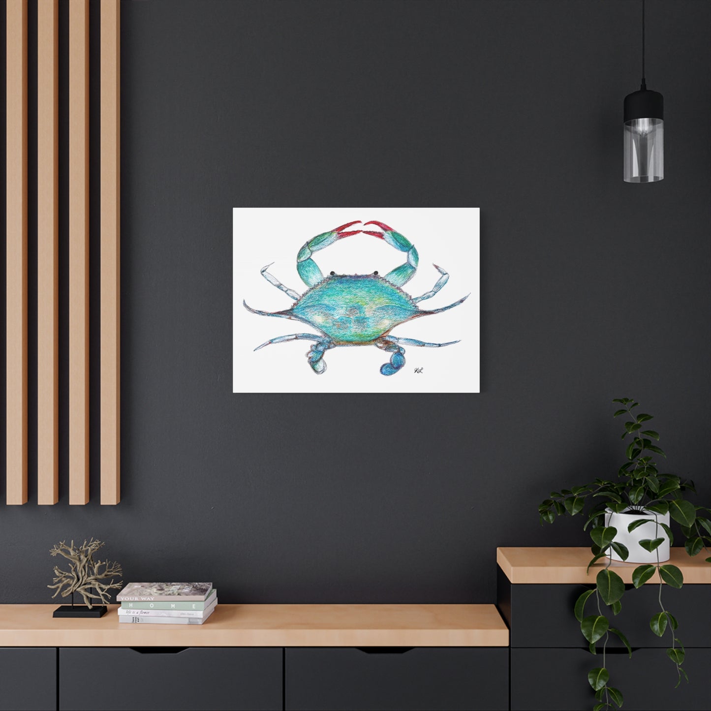 Blue Crab watercolor Canvas Print