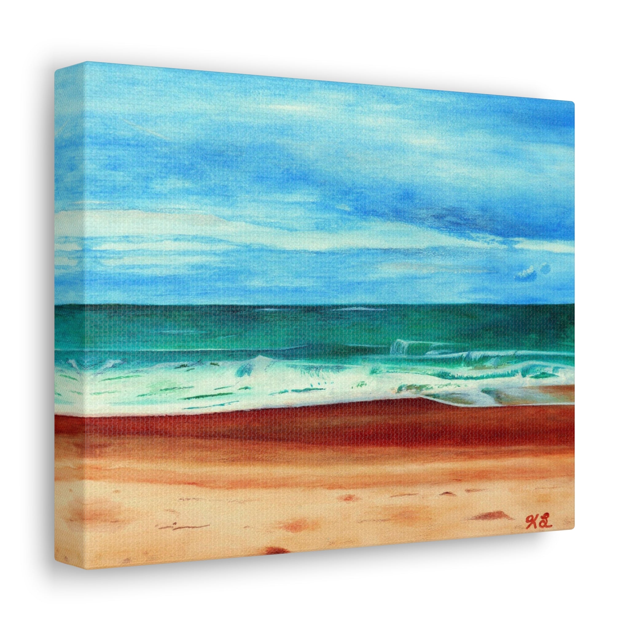 E. Dogwood Beach Access hand painted watercolor painting Canvas Gallery Wraps